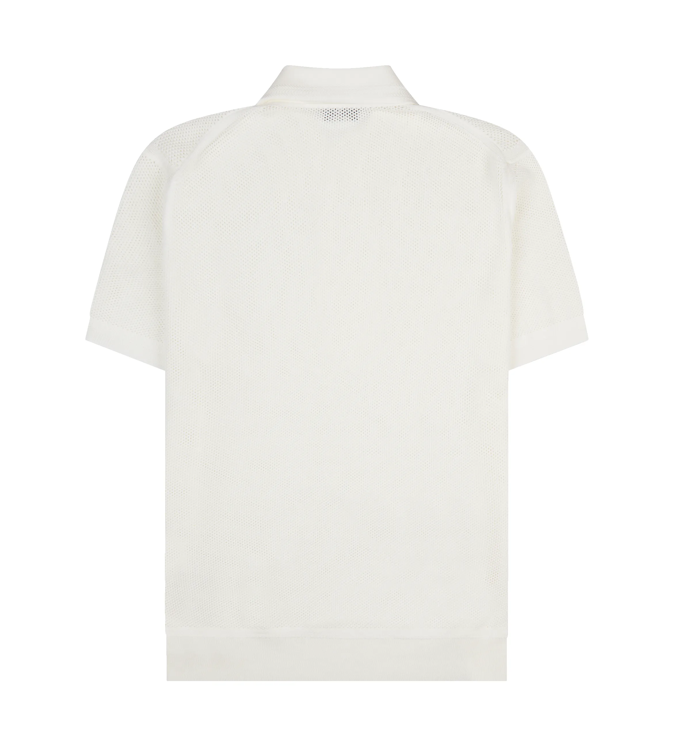 White Short-Sleeved Knitted Polo Shirt White sold by FOUR Amsterdam product image thumbnail 2