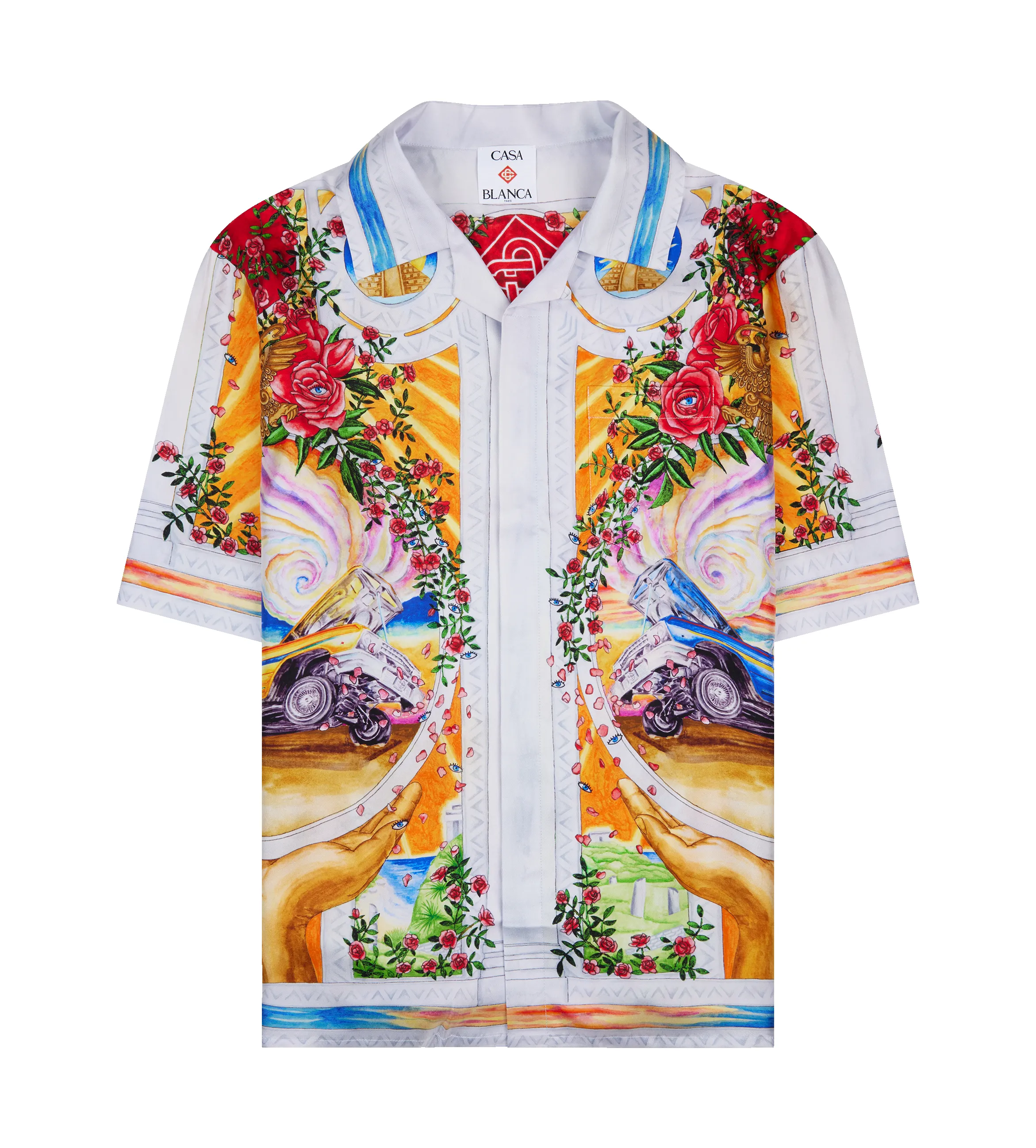 La Tornade De Rose Short Sleeve Silk Shirt sold by FOUR Amsterdam