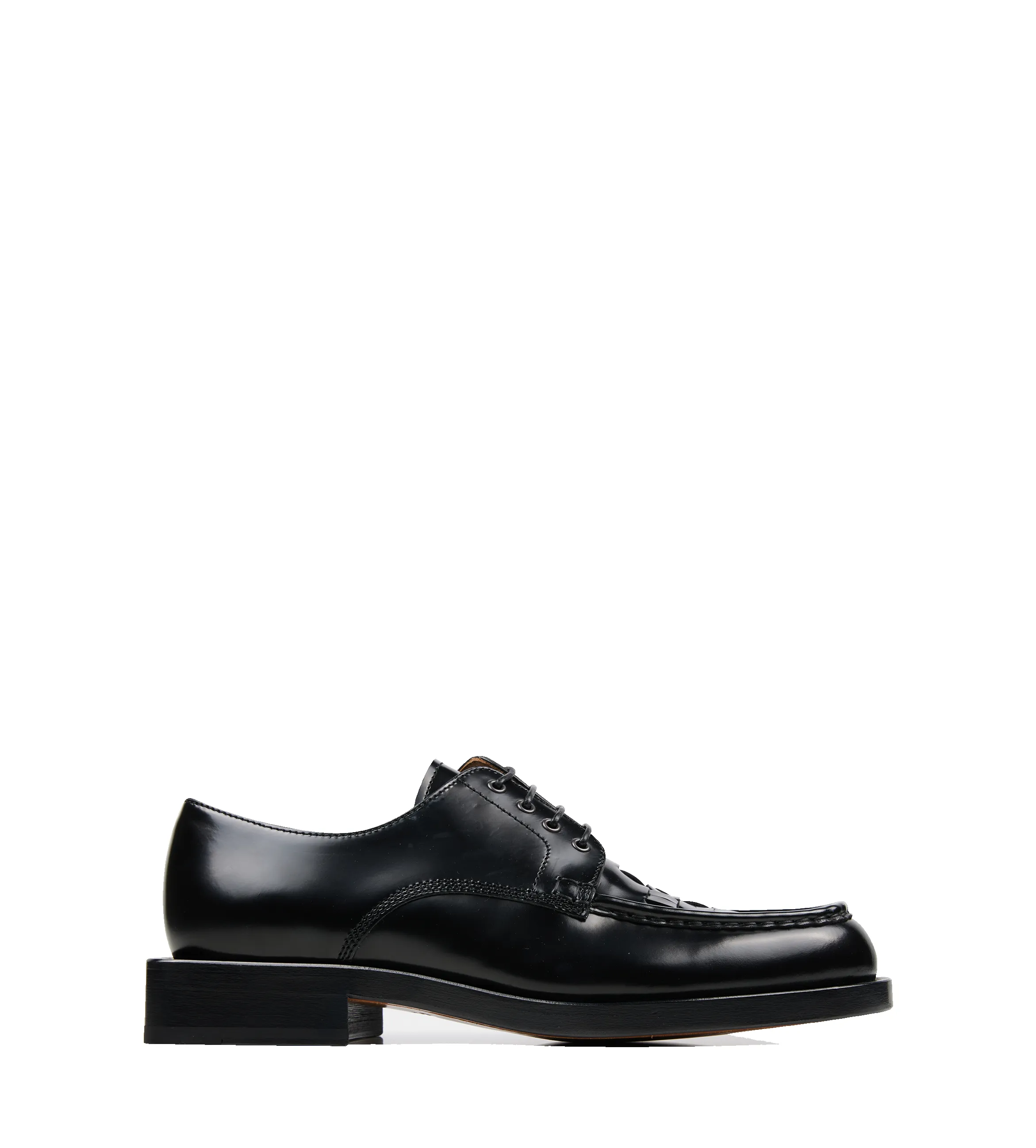 The Braided Lace-up Derby Loafer shoes in Black sold by FOUR Amsterdam
