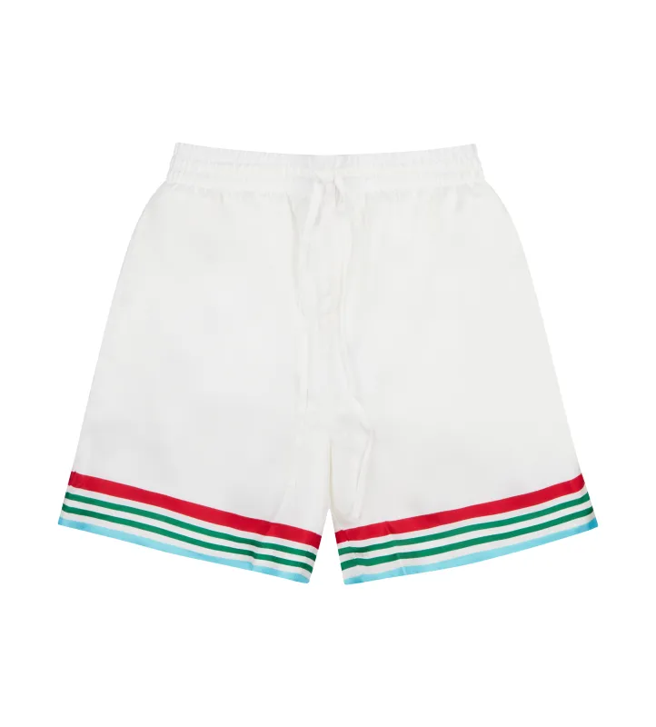 Casablanca Drawstring Shorts - Casa Way World Series in White sold by FOUR Amsterdam