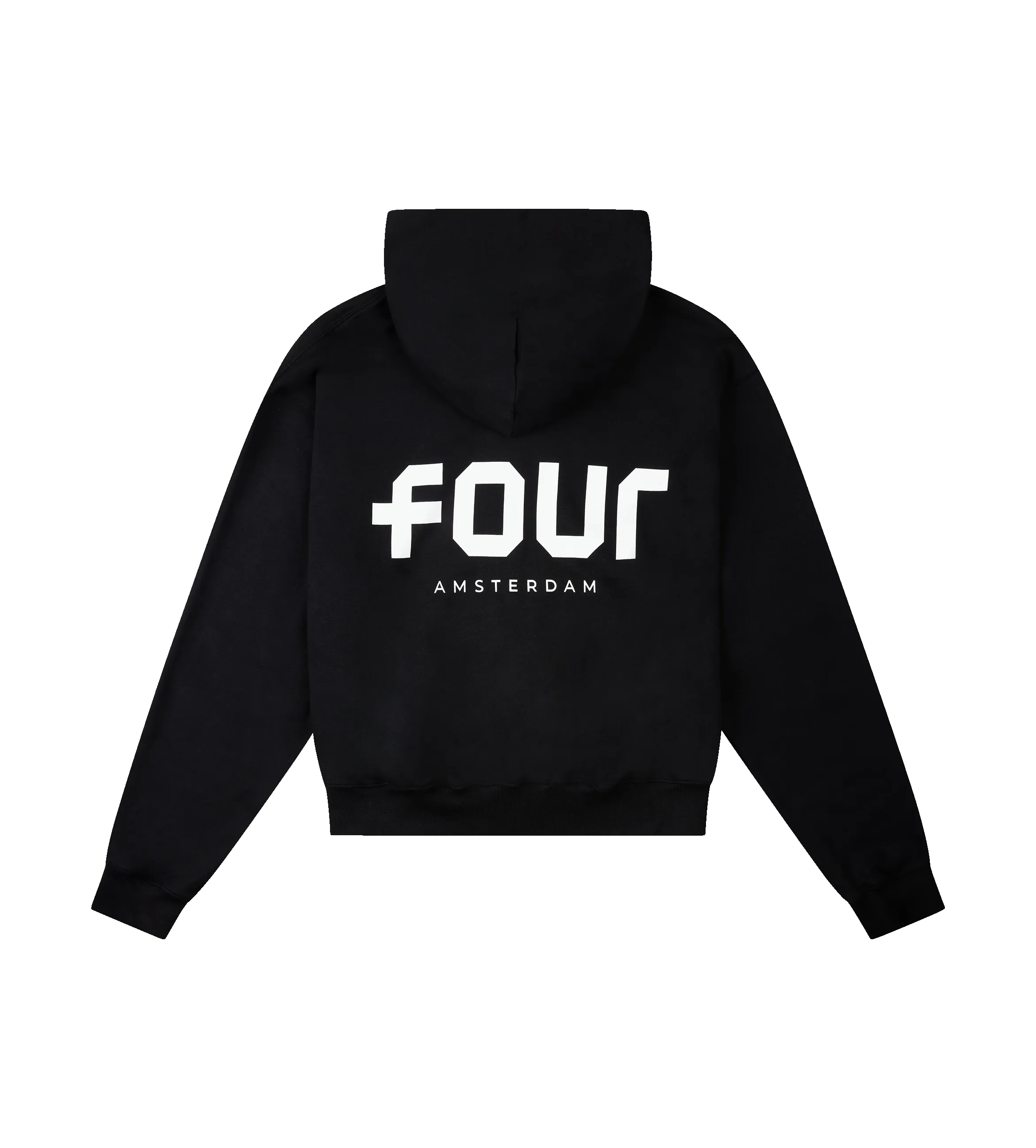 Logo Boxy Zip Up Hoodie Black sold by FOUR Amsterdam product image thumbnail 2