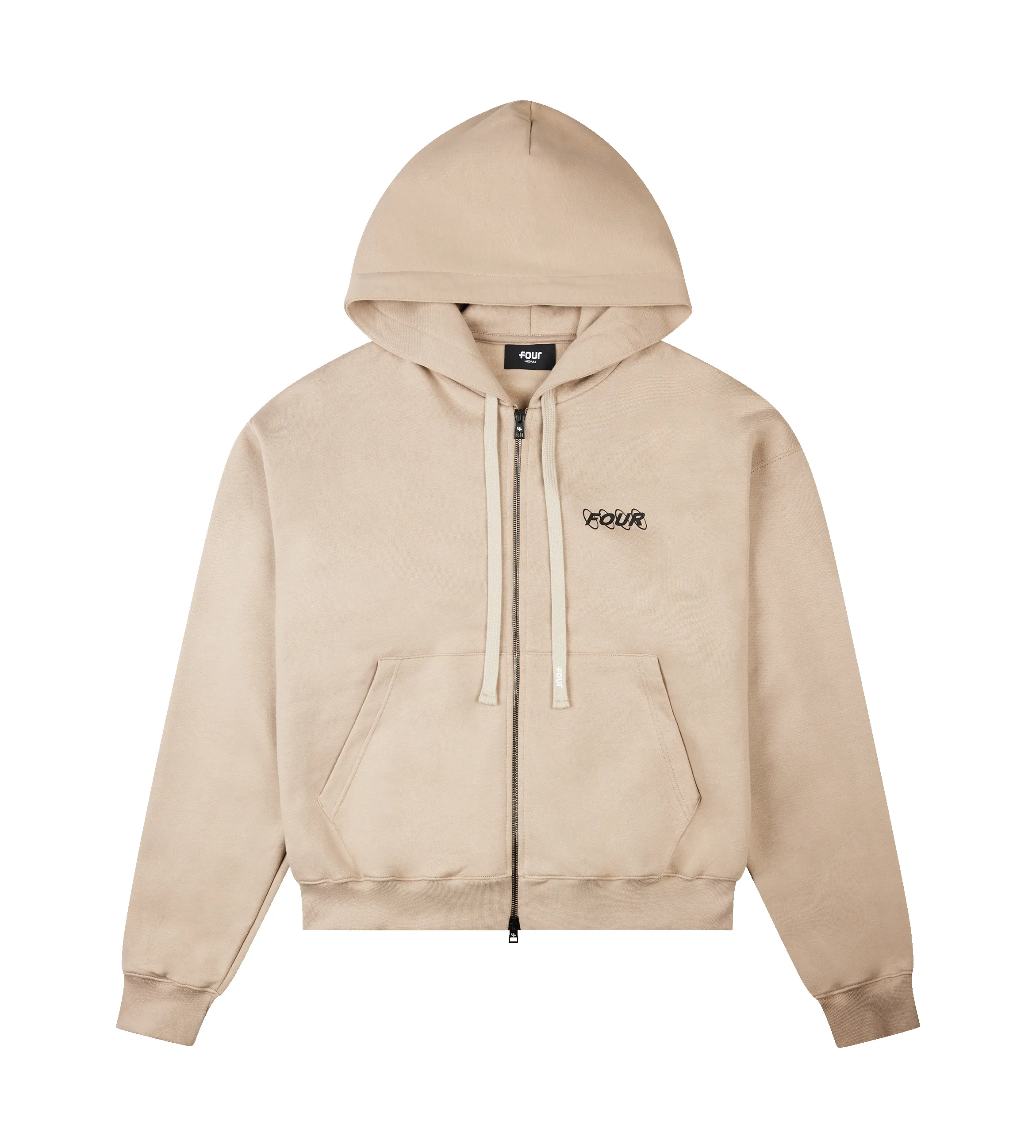 Circles Boxy Zip Up Hoodie Vintage Khaki sold by FOUR Amsterdam product image thumbnail 3