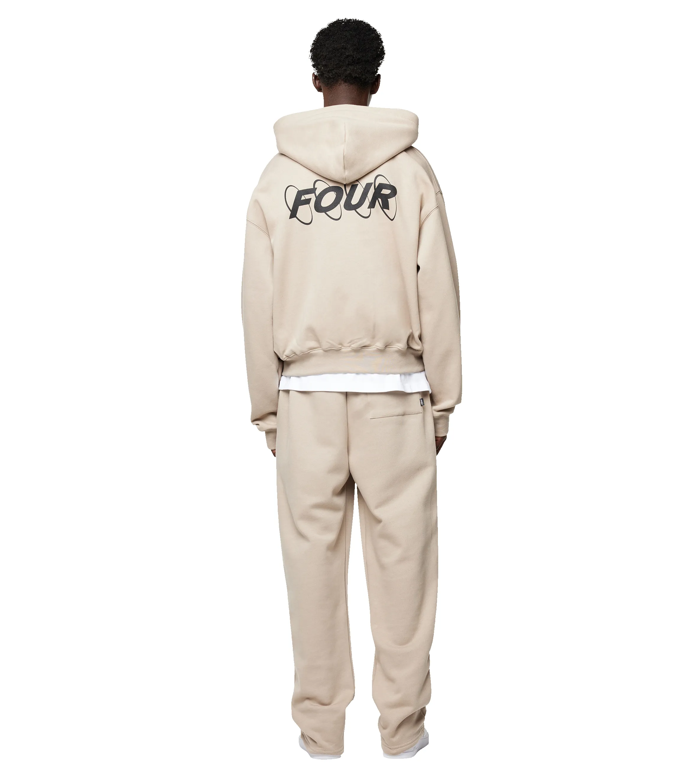 Circles Boxy Zip Up Hoodie Vintage Khaki sold by FOUR Amsterdam product image thumbnail 4