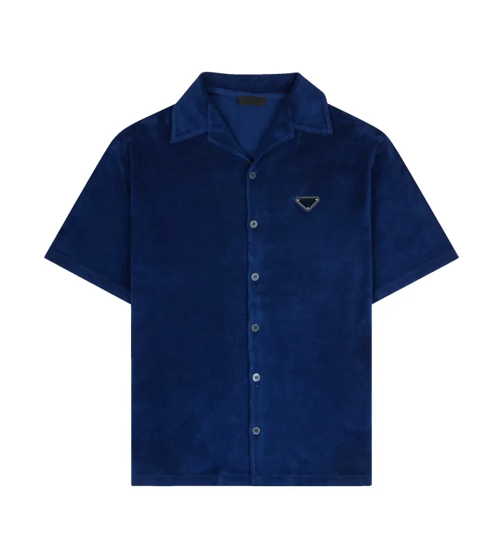 Cotton short sleeves shirt in Blue sold by FOUR Amsterdam