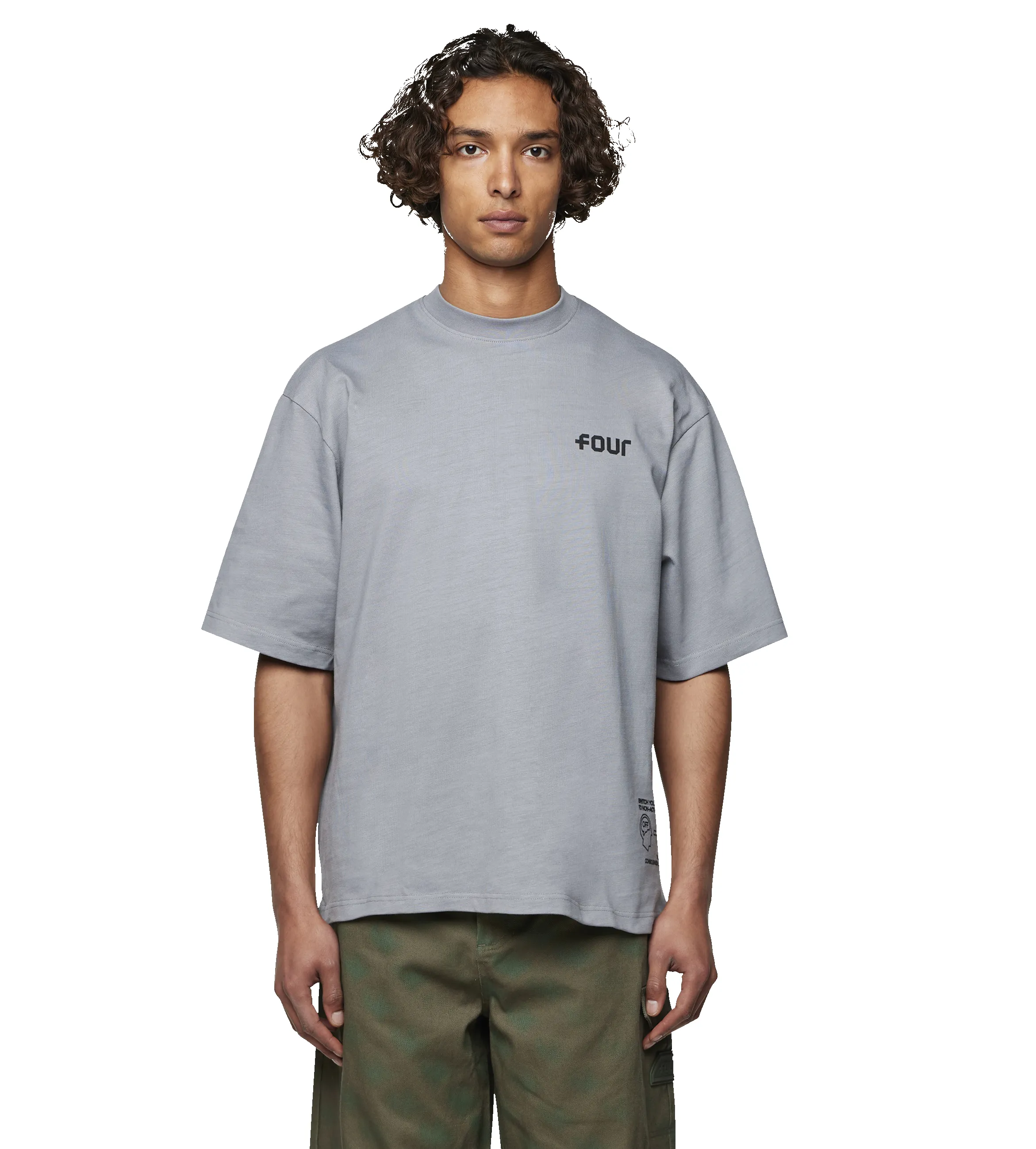 mono exit eye T-shirt mockingbird grey sold by FOUR Amsterdam