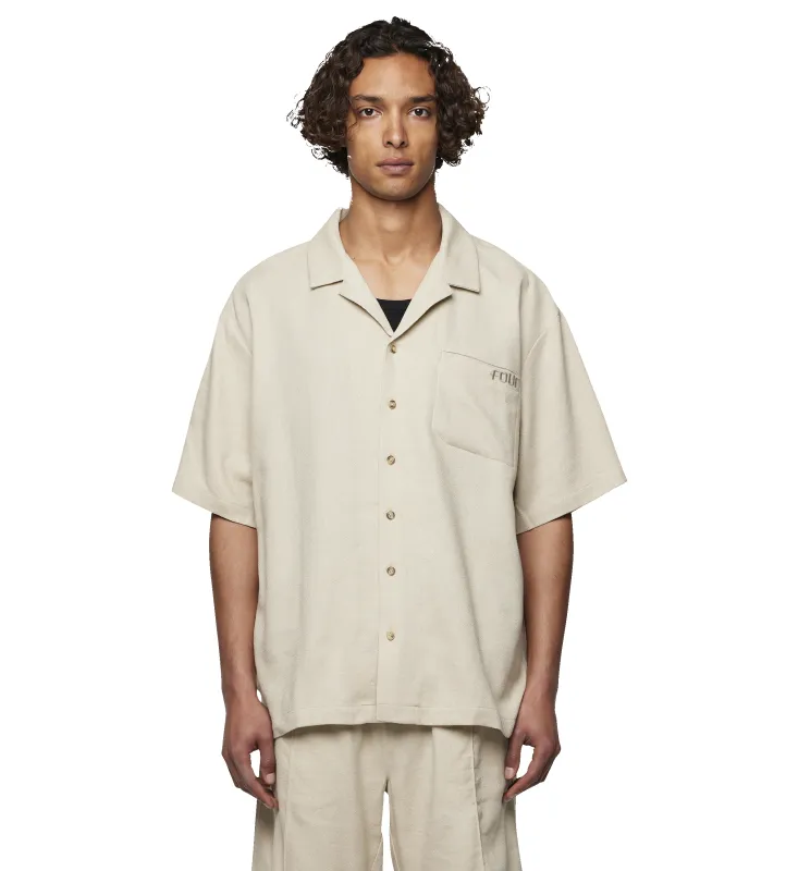 Logo Bowling Shirt Sand Beige sold by FOUR Amsterdam