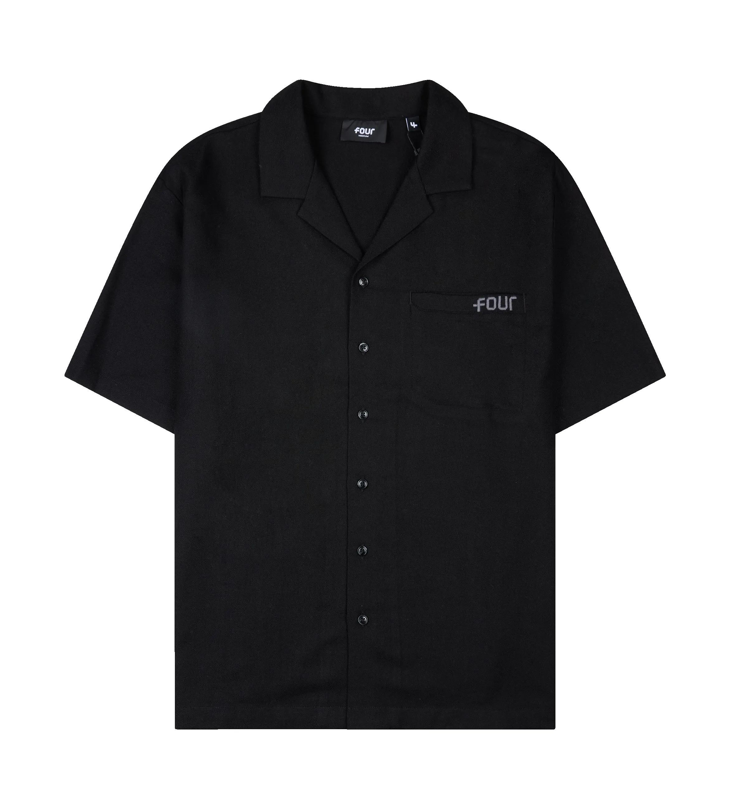 Logo Bowling Shirt Black sold by FOUR Amsterdam product image thumbnail 4