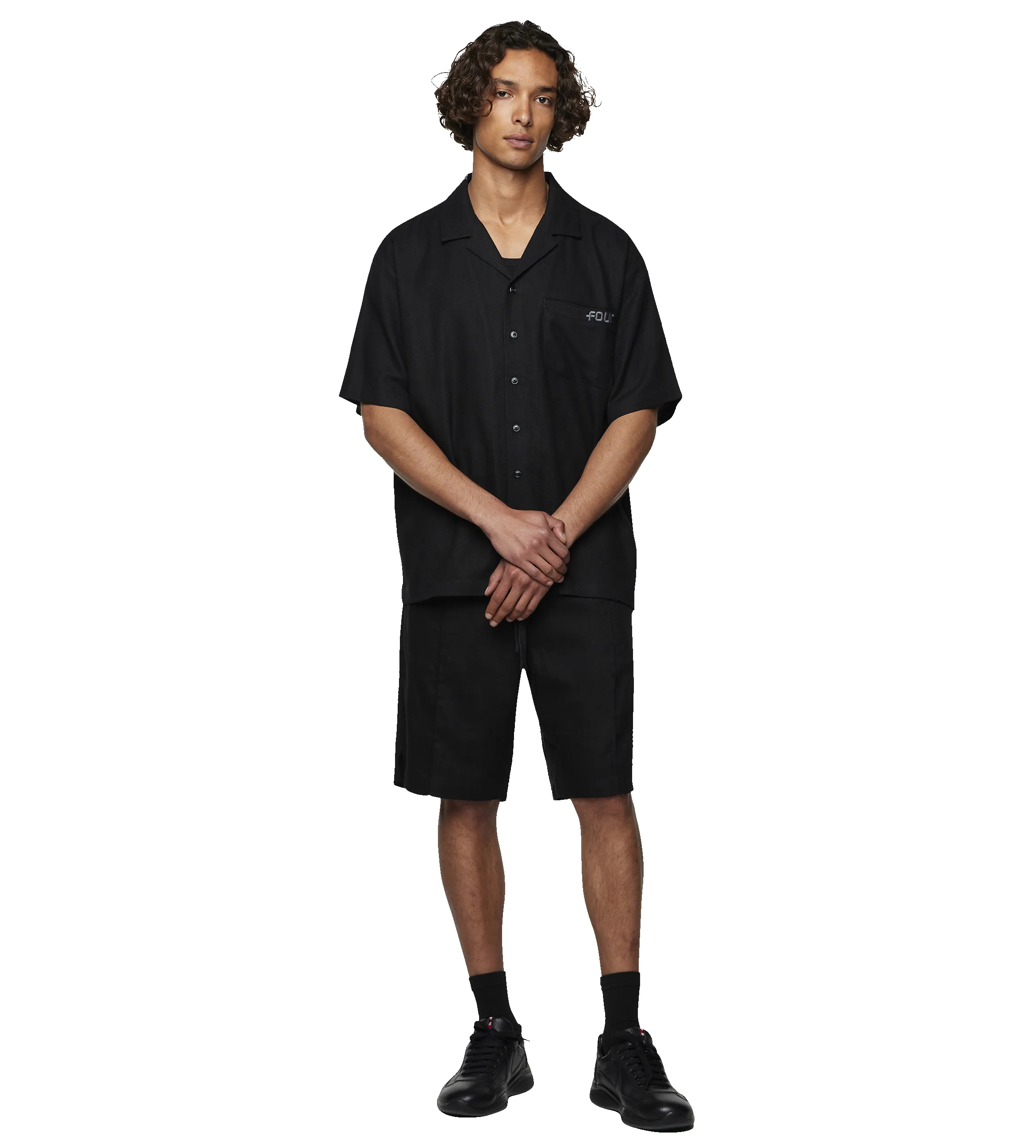 Logo Bowling Shirt Black sold by FOUR Amsterdam product image thumbnail 5