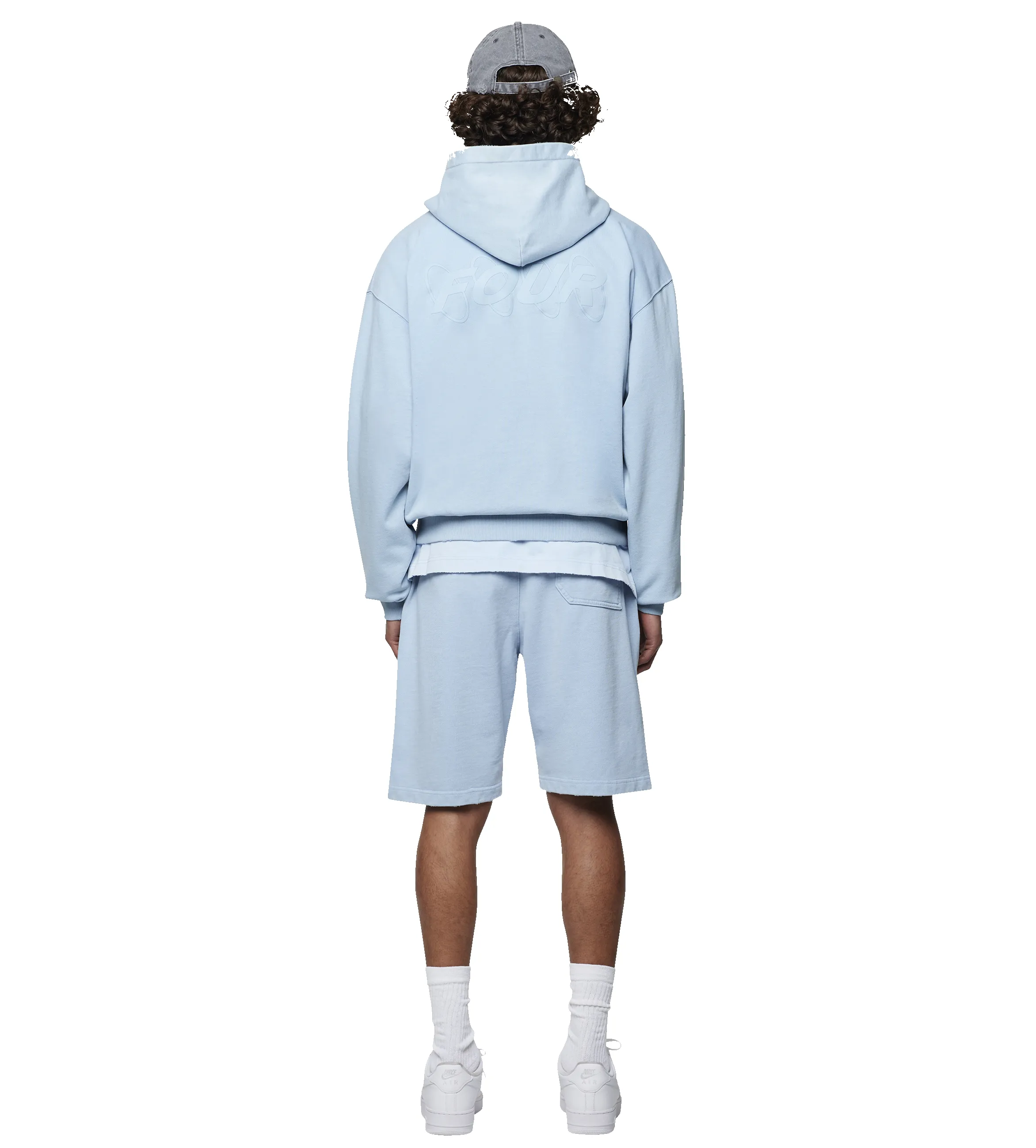 Circles Zip Up Hoodie Washed Ice Blue sold by FOUR Amsterdam product image thumbnail 3