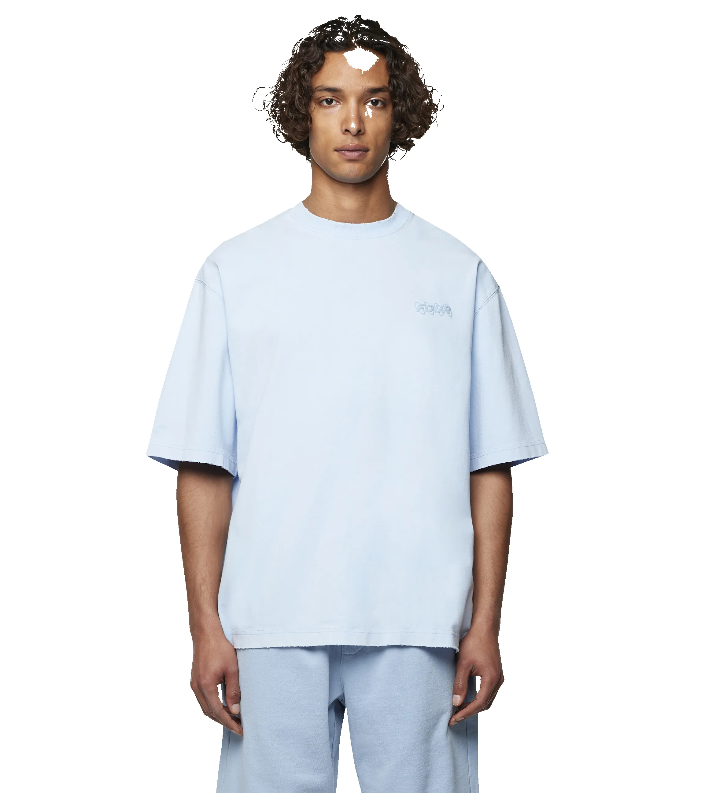 Circles Boxy T-shirt Washed Ice Blue sold by FOUR Amsterdam