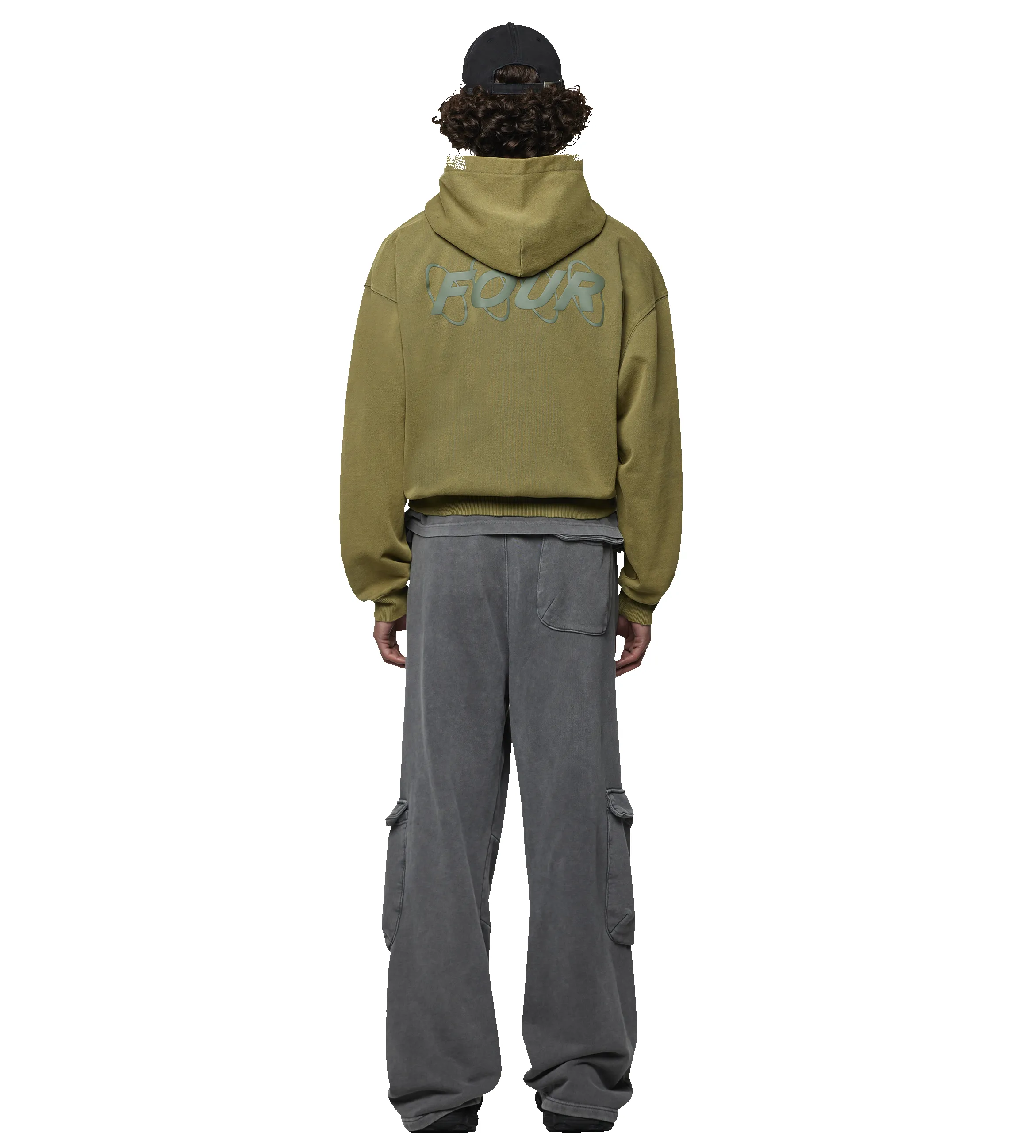 Circles Zip Up Hoodie Washed Olive sold by FOUR Amsterdam product image thumbnail 3