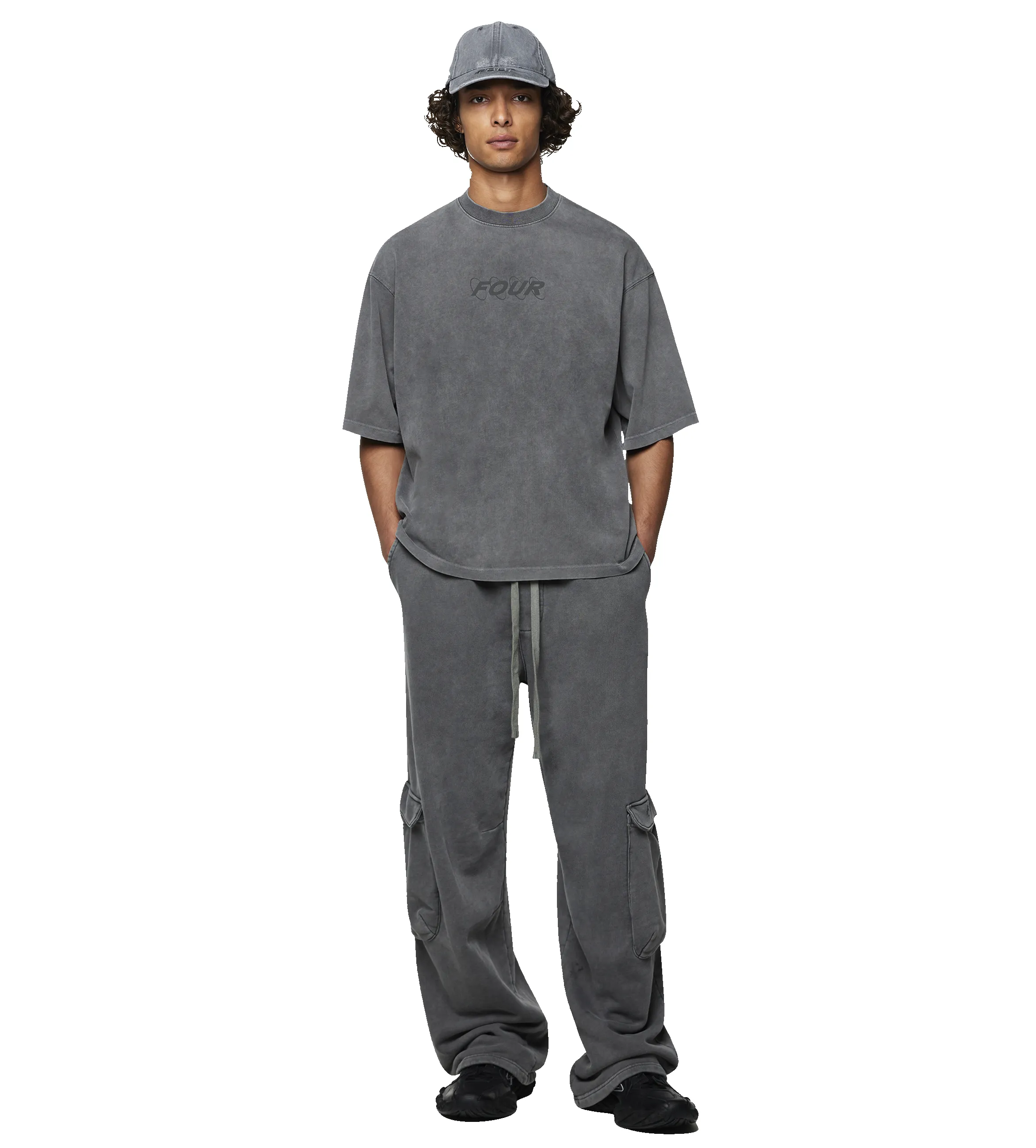 Circles T-shirt Washed Mockingbird Grey sold by FOUR Amsterdam product image thumbnail 5