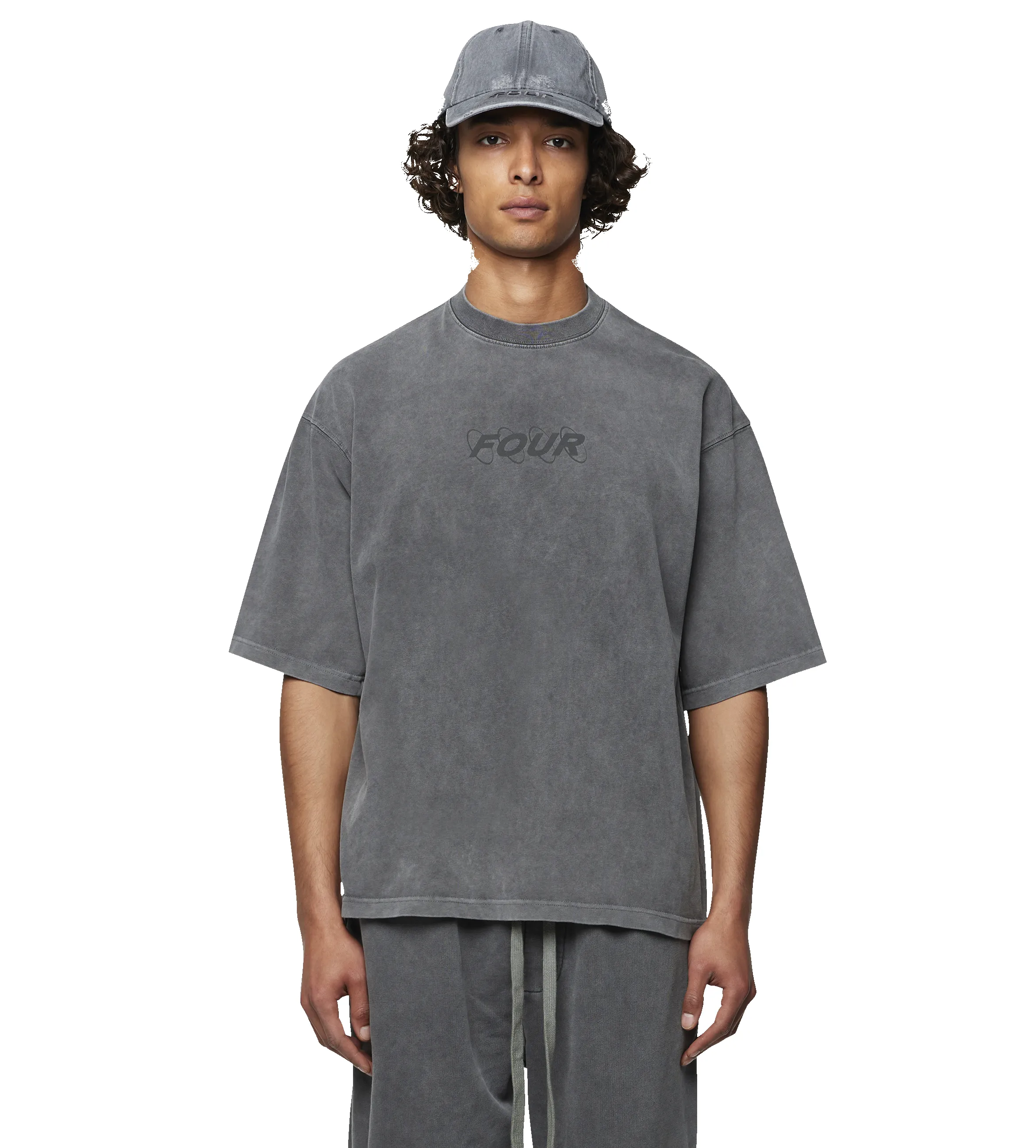 Circles T-shirt Washed Mockingbird Grey sold by FOUR Amsterdam