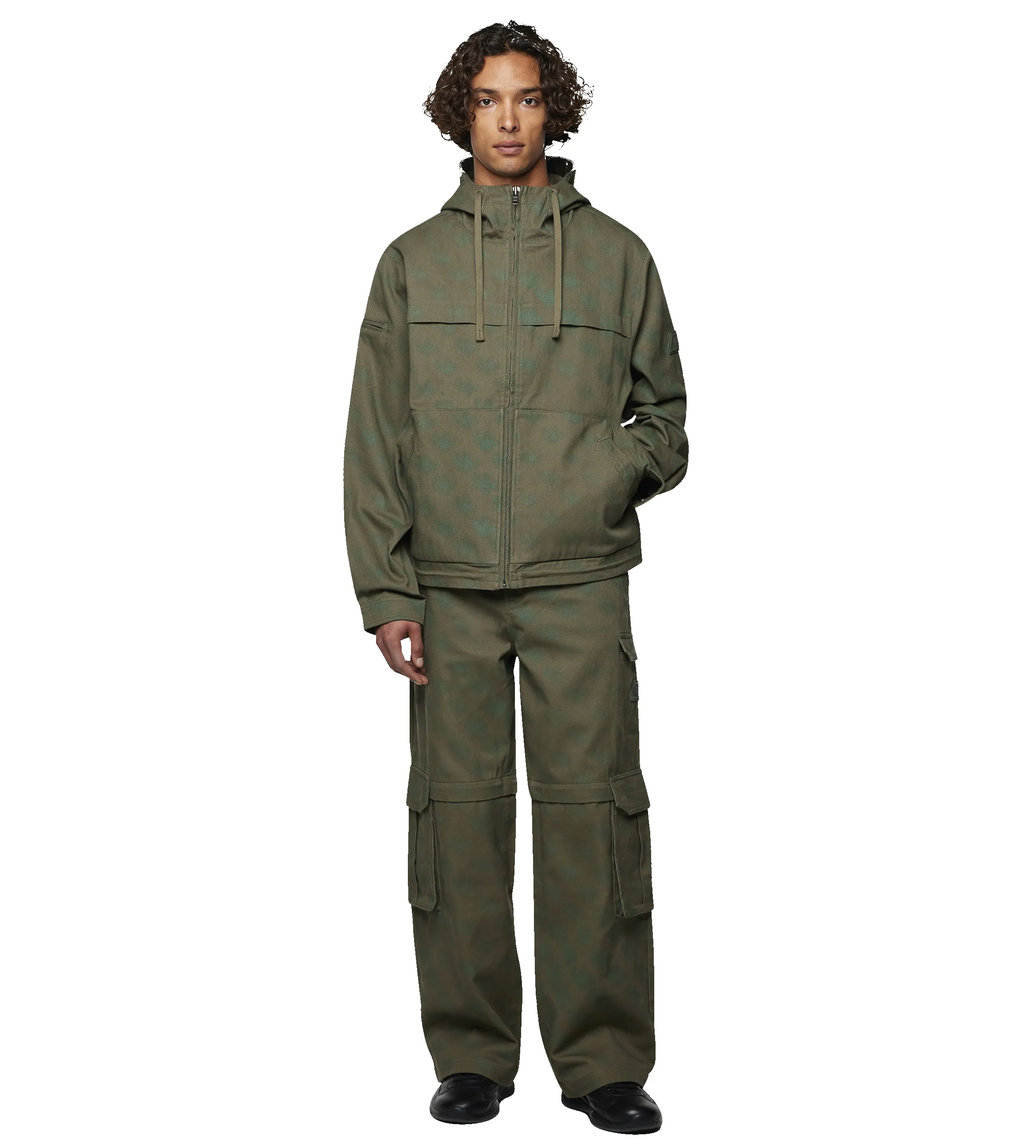 Square Logo Workwear Jacket Moss Green sold by FOUR Amsterdam product image thumbnail 3