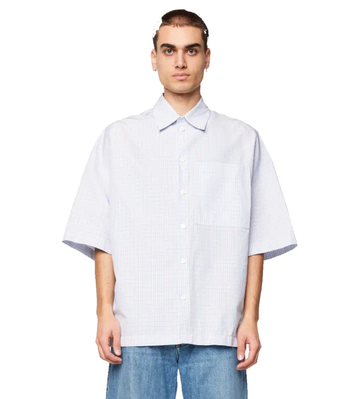 Cotton Lined Check Overshirt Pale Blue sold by FOUR Amsterdam