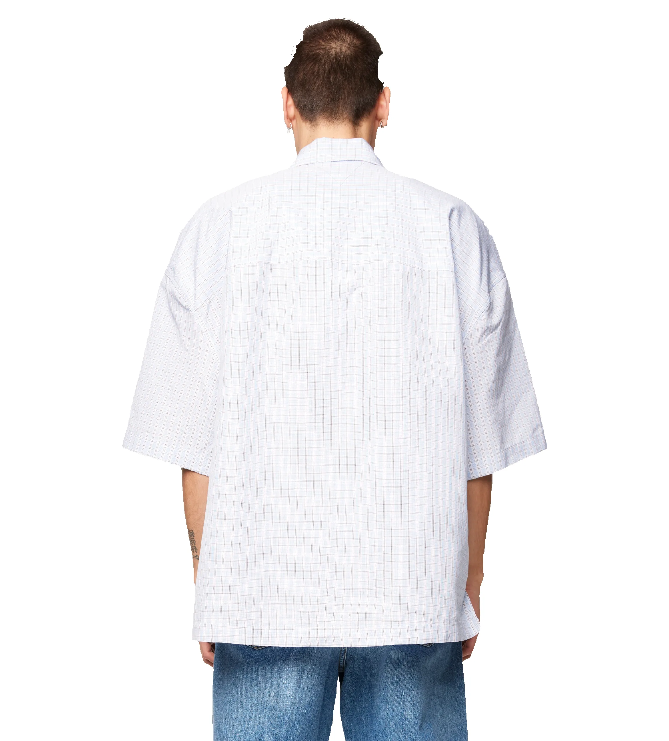 Cotton Lined Check Overshirt Pale Blue sold by FOUR Amsterdam product image thumbnail 3