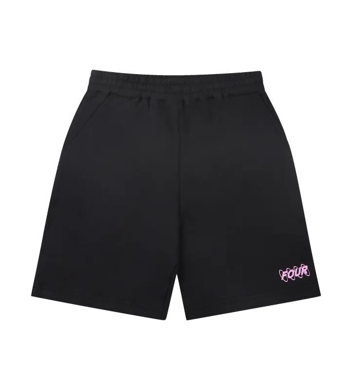 Circles Logo Shorts Black/ Pink sold by FOUR Amsterdam
