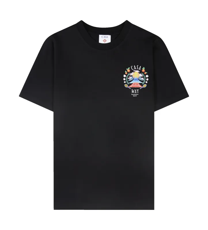 【関税込み】Casablanca ブラック Croquis De Tennis Tシャツ Black Croquis De Tennis T-Shirt by Casablanca on Sale