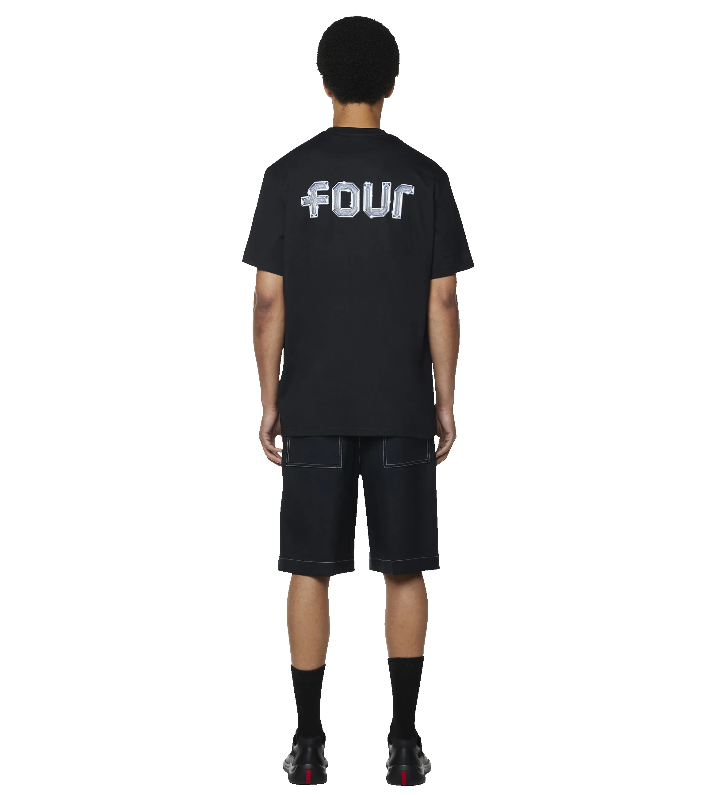 Chrome Logo T-shirt Black sold by FOUR Amsterdam product image thumbnail 3