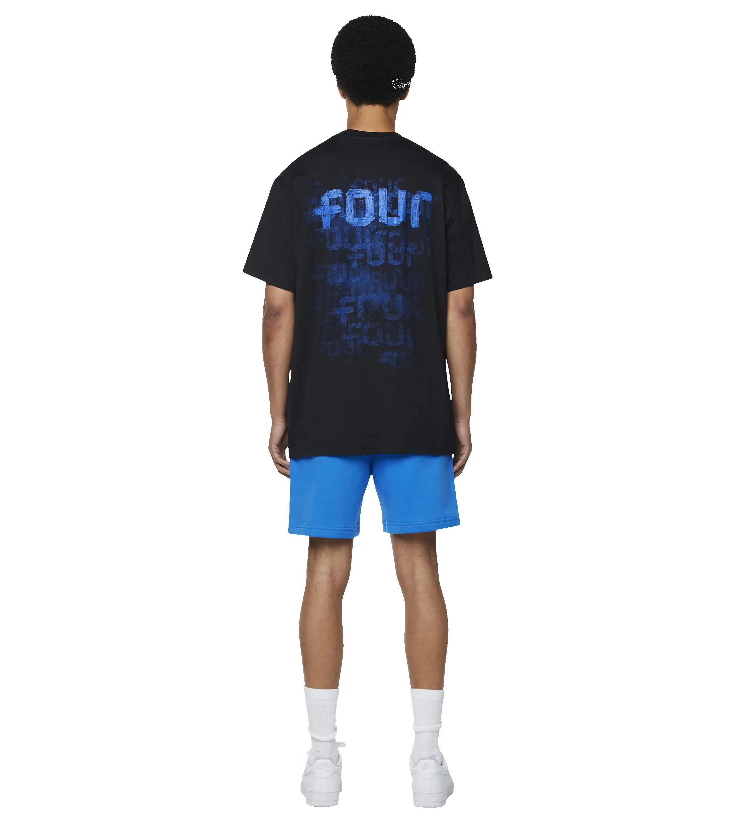 Scan Logo T-shirt Black/ Princess Blue sold by FOUR Amsterdam product image thumbnail 3