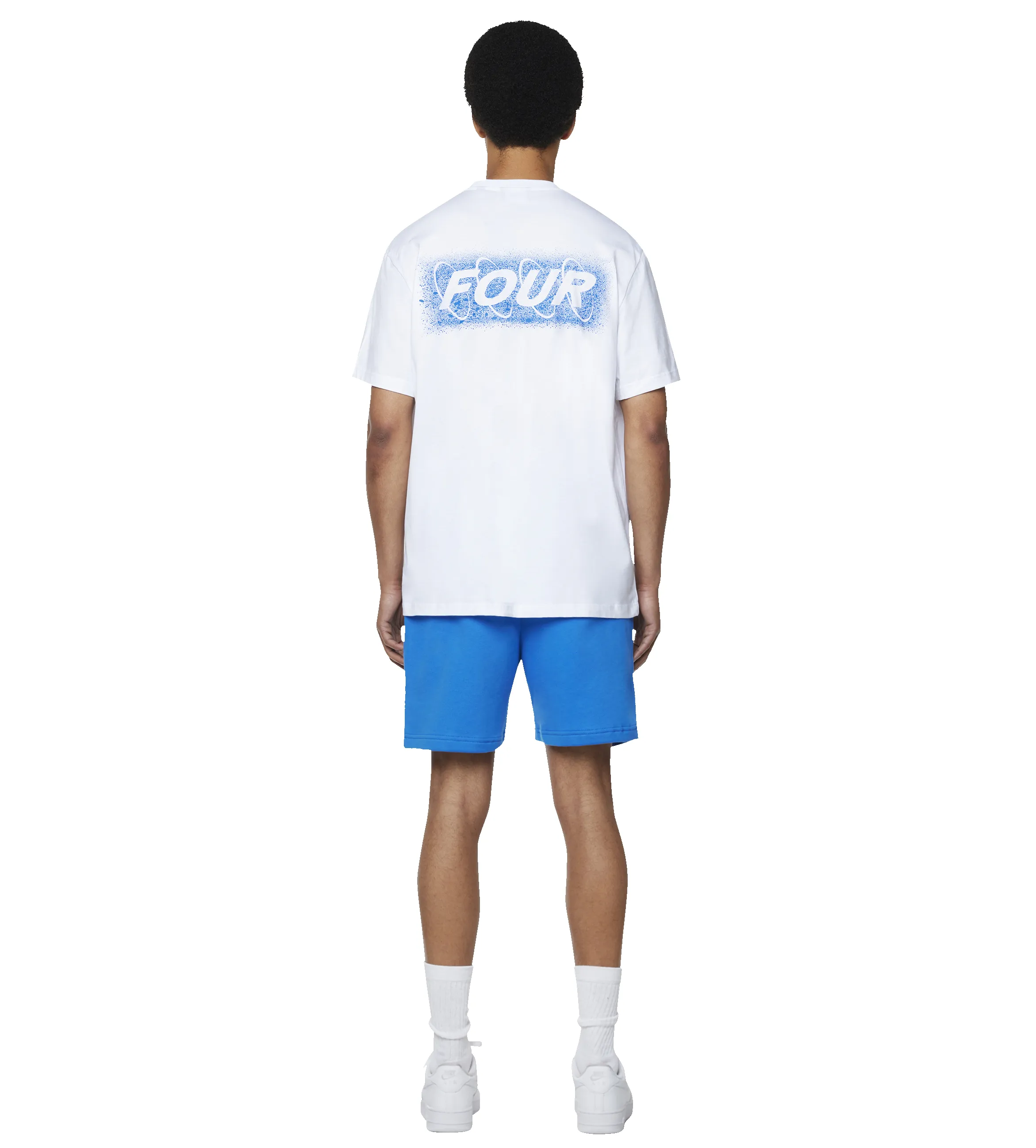 Splatter Circles T-shirt White/ Princess Blue sold by FOUR Amsterdam product image thumbnail 3