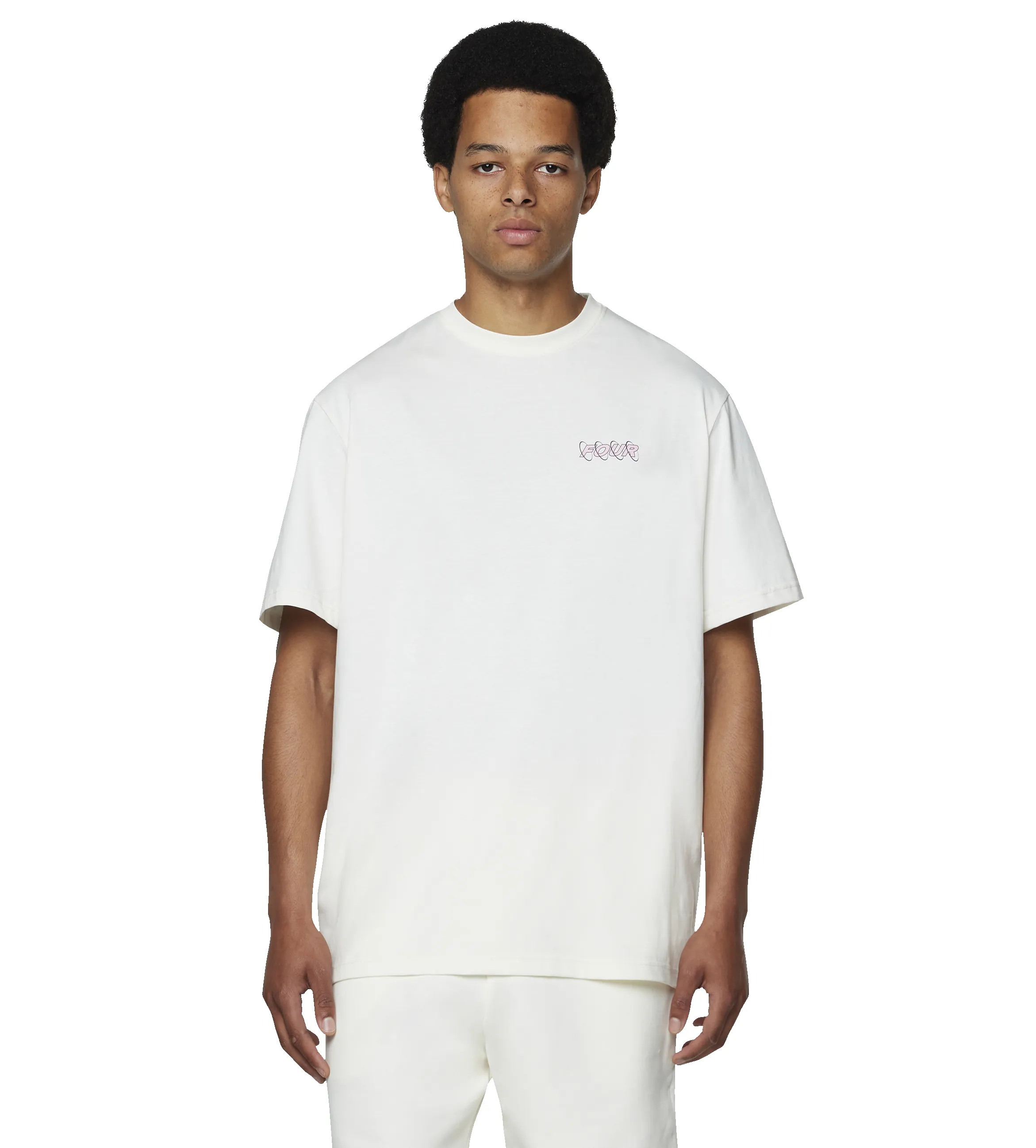 Circles T-shirt Cannoli Cream/ Soft Pink sold by FOUR Amsterdam