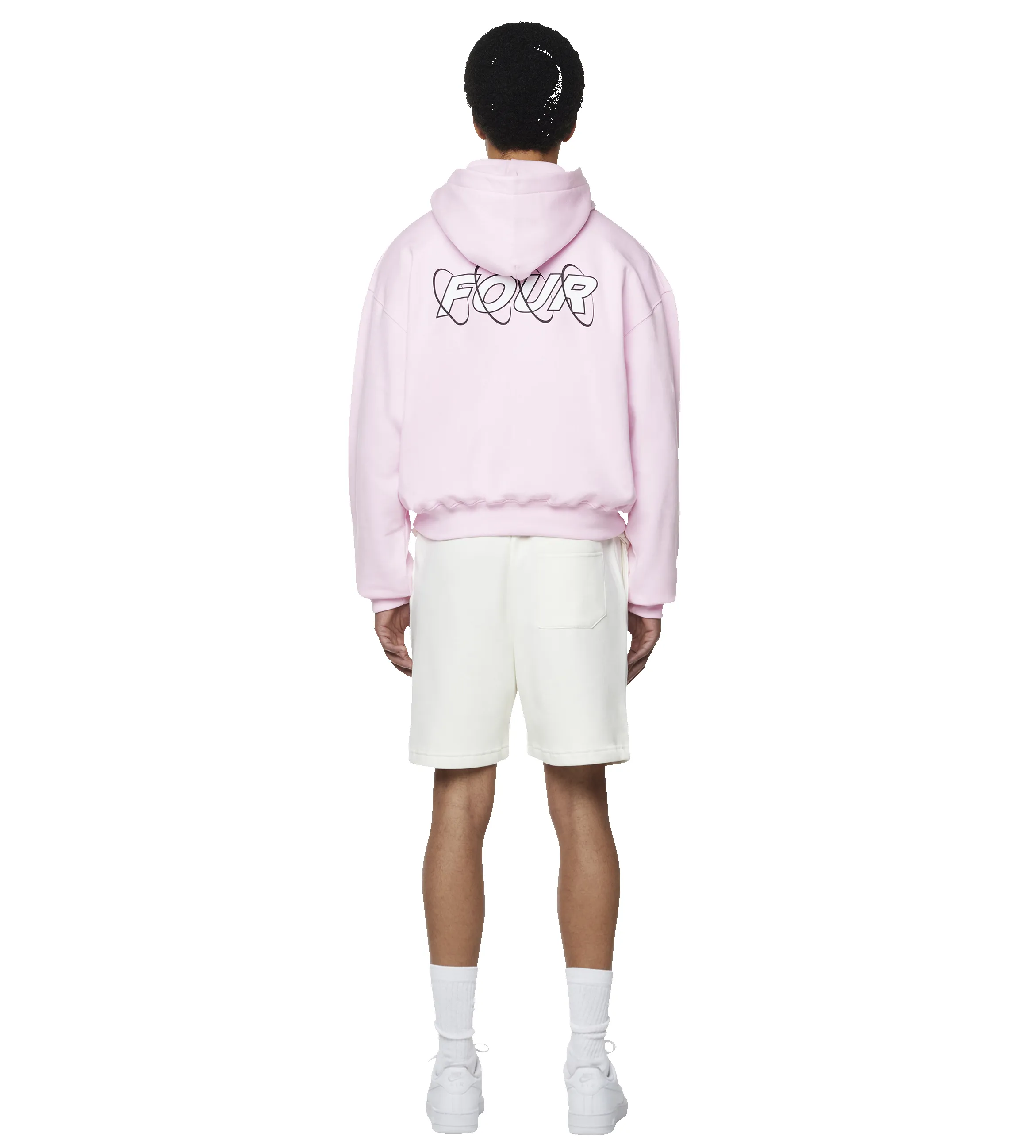Circles Boxy Zip Up Hoodie Soft Pink/ White sold by FOUR Amsterdam product image thumbnail 3