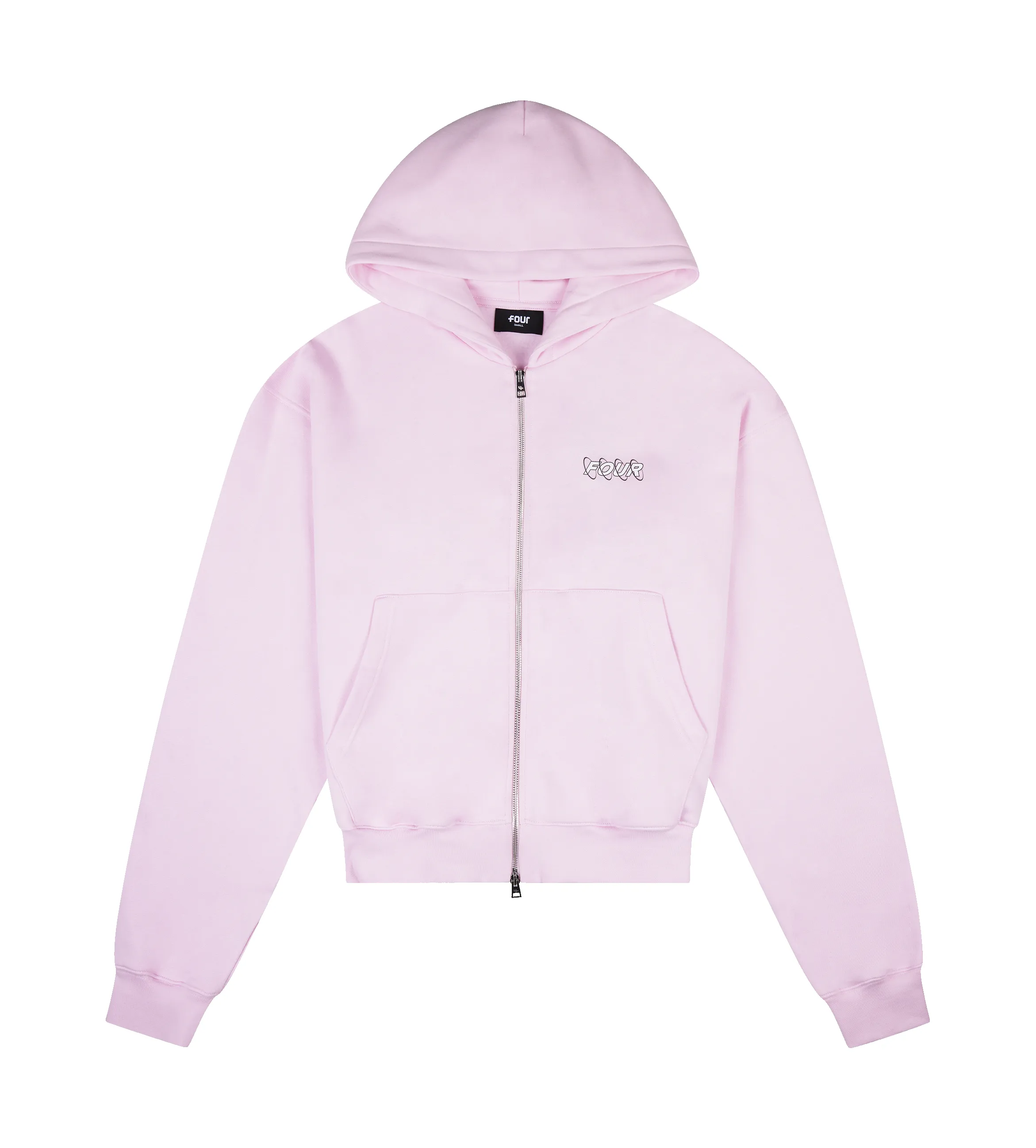 Circles Boxy Zip Up Hoodie Soft Pink/ White sold by FOUR Amsterdam product image thumbnail 4