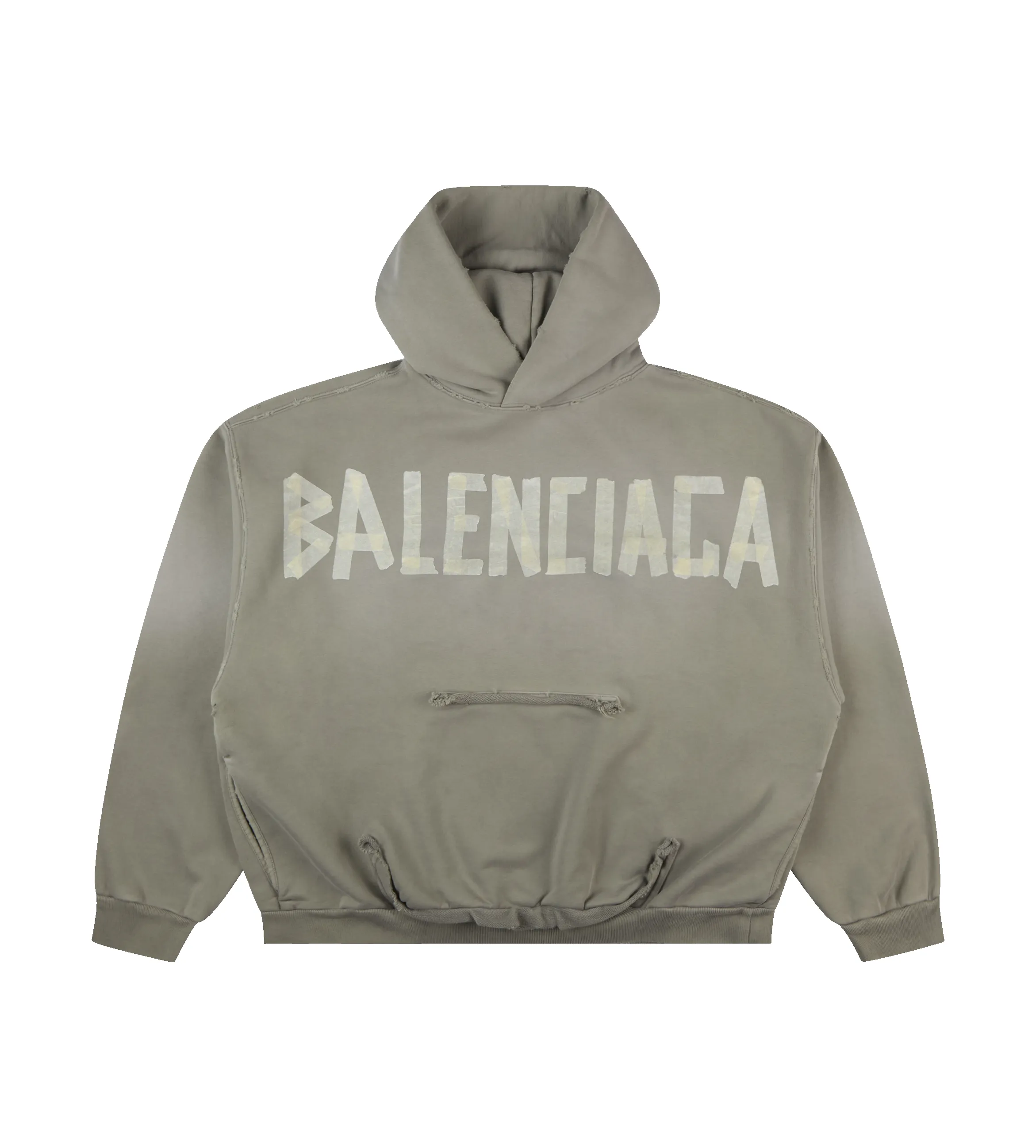 Tape Type Ripped Pocket Hoodie Army Green sold by FOUR Amsterdam