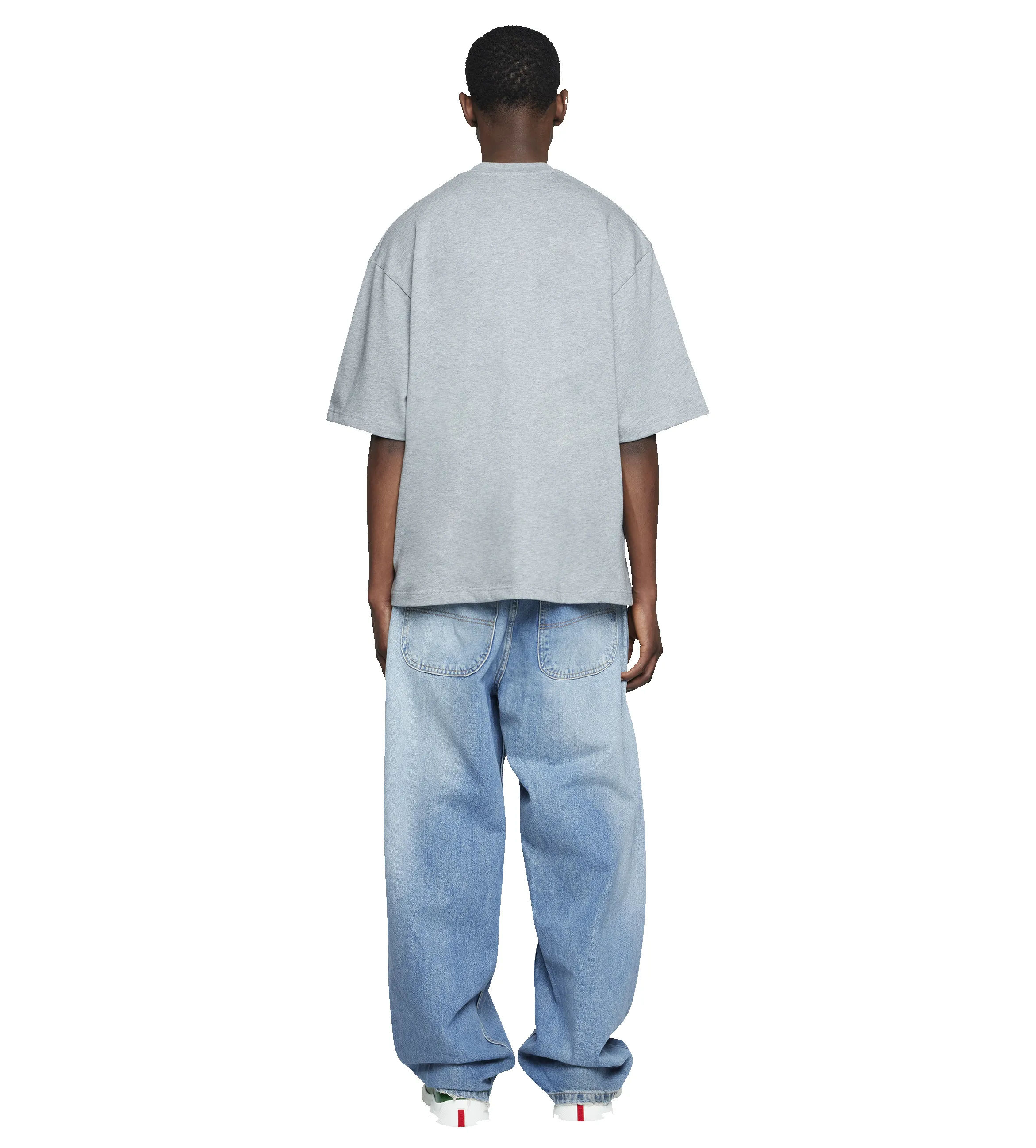 Logo Heavy T-shirt Grey Melange sold by FOUR Amsterdam product image thumbnail 4