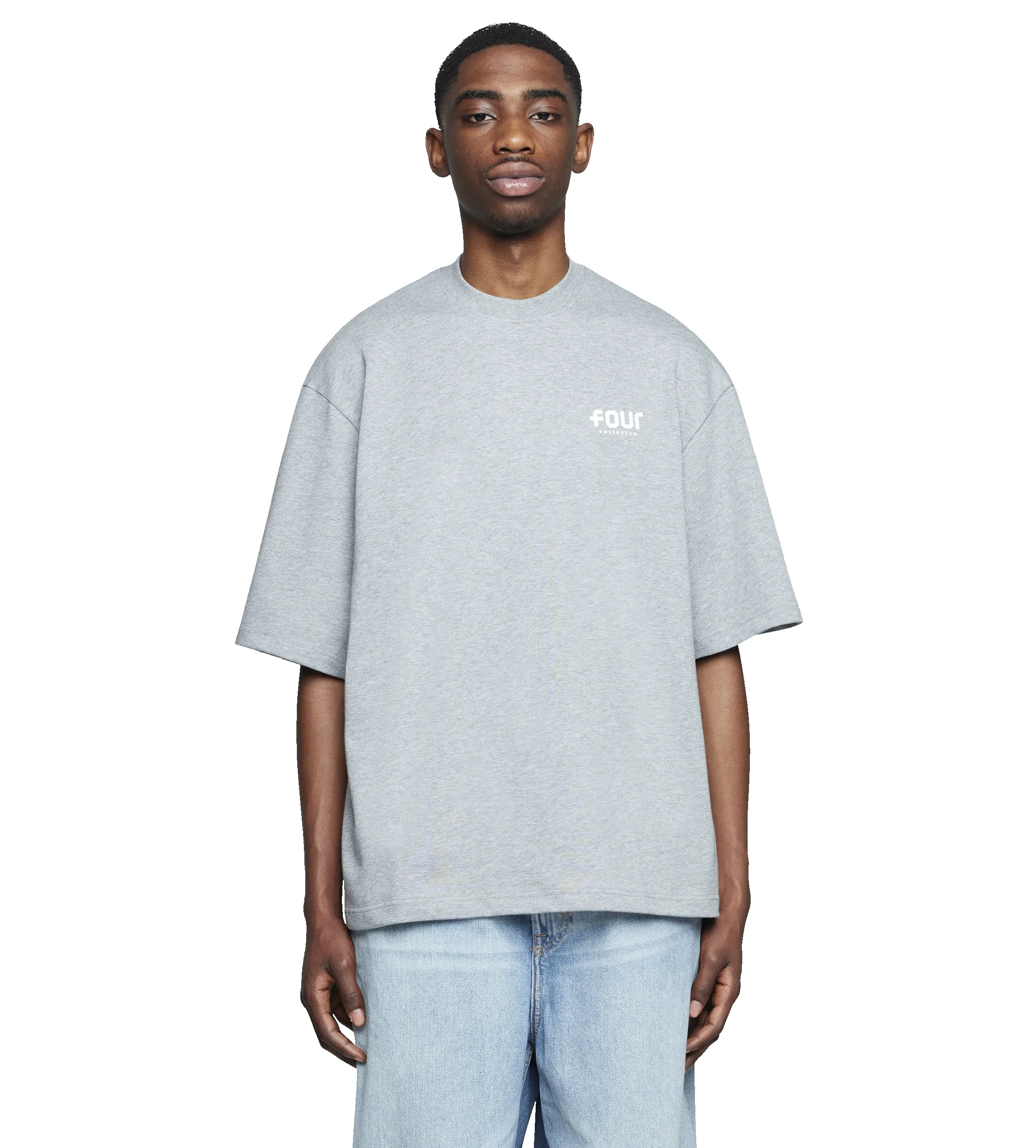Logo Heavy T-shirt Grey Melange sold by FOUR Amsterdam