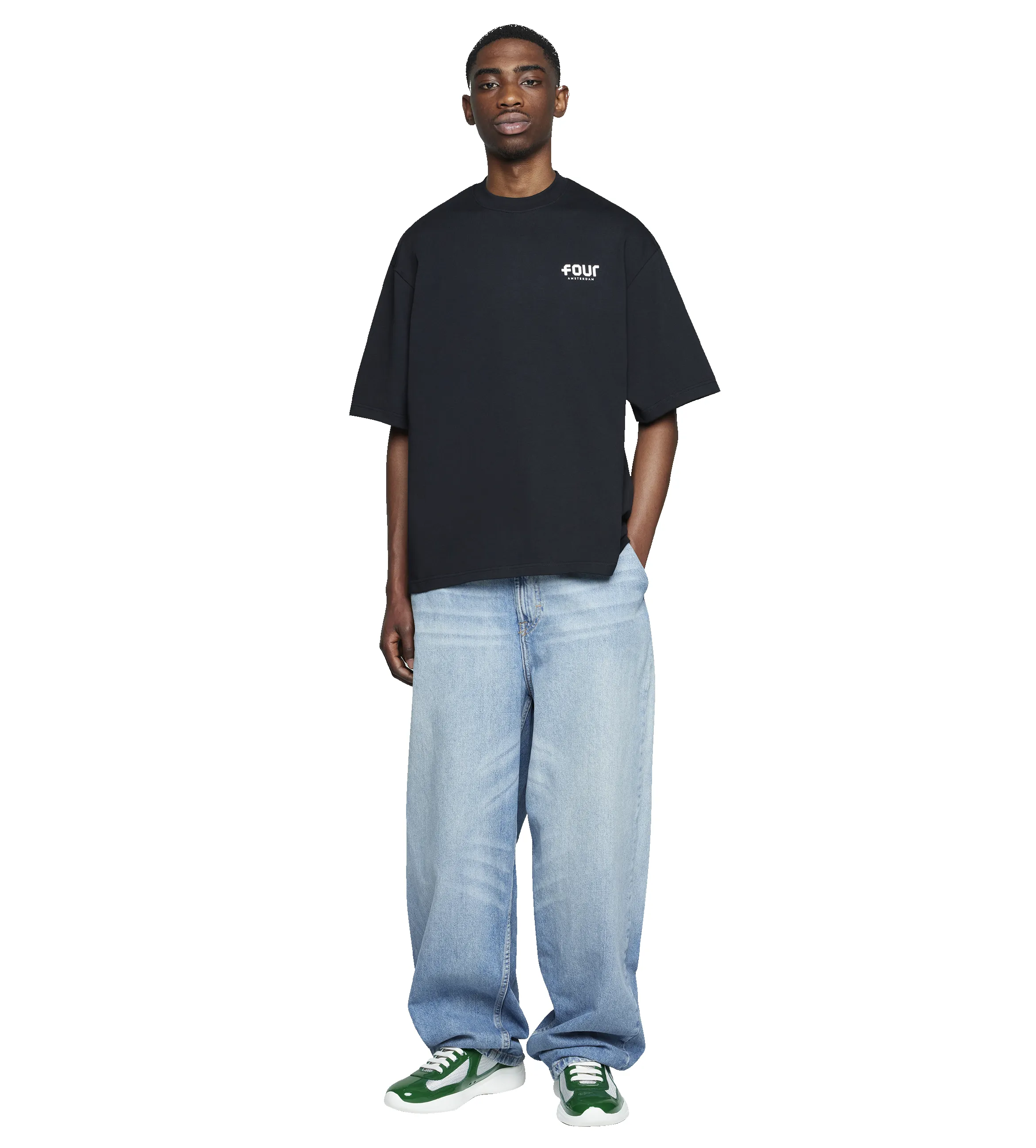 Logo Heavy T-shirt Black sold by FOUR Amsterdam product image thumbnail 3