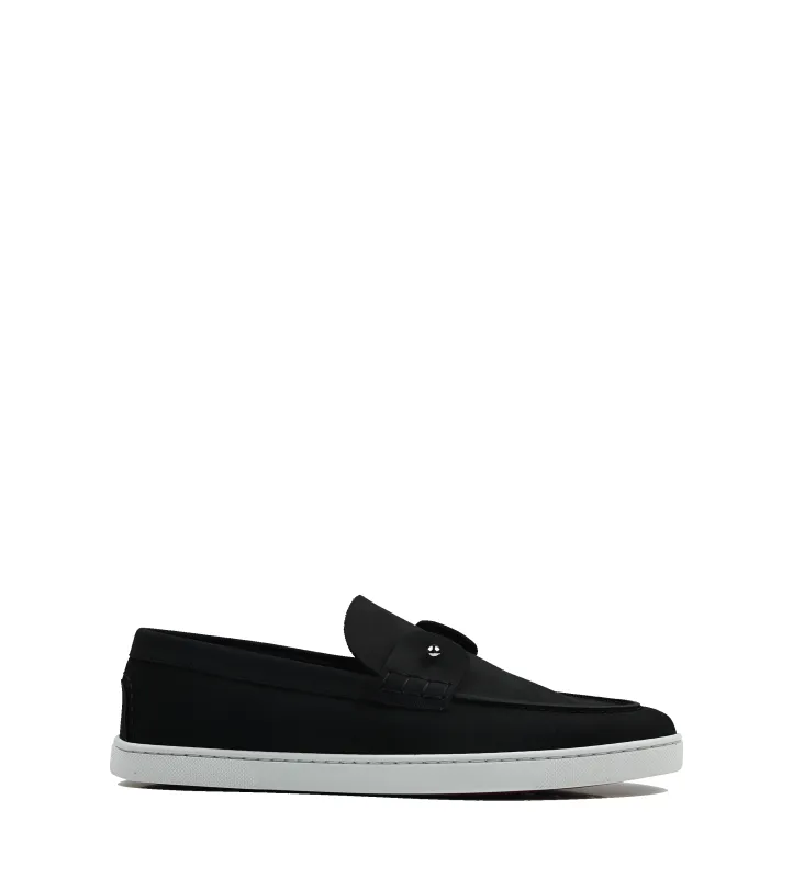 Chambeliboat Boat Loafers - Reversed nubuck leather in Black sold by FOUR Amsterdam