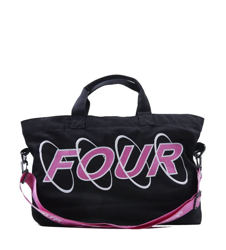 Circles Embroidery Shopper Medium White/ Pink sold by FOUR Amsterdam