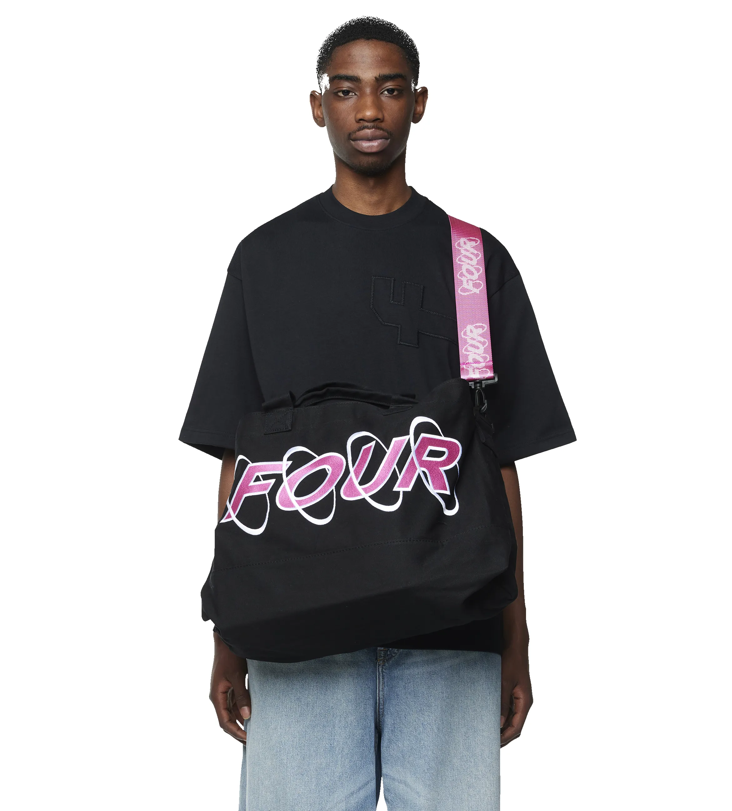 Circles Embroidery Shopper White/ Pink sold by FOUR Amsterdam product image thumbnail 2