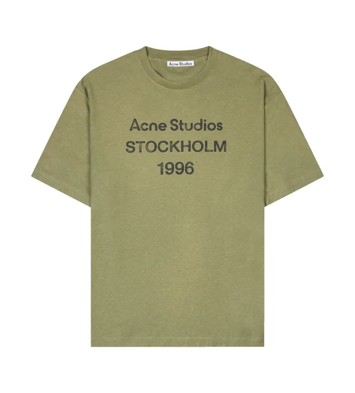 Acne Studio S/S Logo T-Shirt in Olive Green sold by FOUR Amsterdam