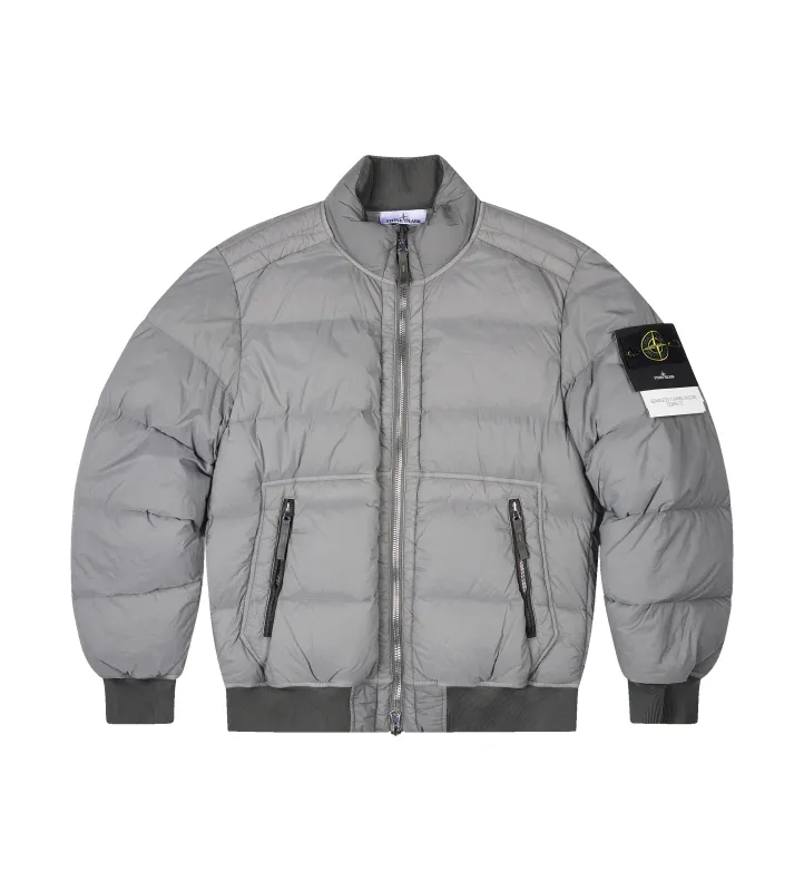 Stone Island Quilted Zip Front Bomber Jacket in Cement sold by FOUR Amsterdam