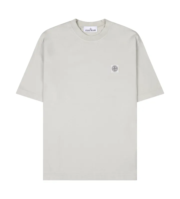 Stone Island Regular-fit short-sleeve T-shirt with Compass patch in Pearl Grey sold by FOUR Amsterdam