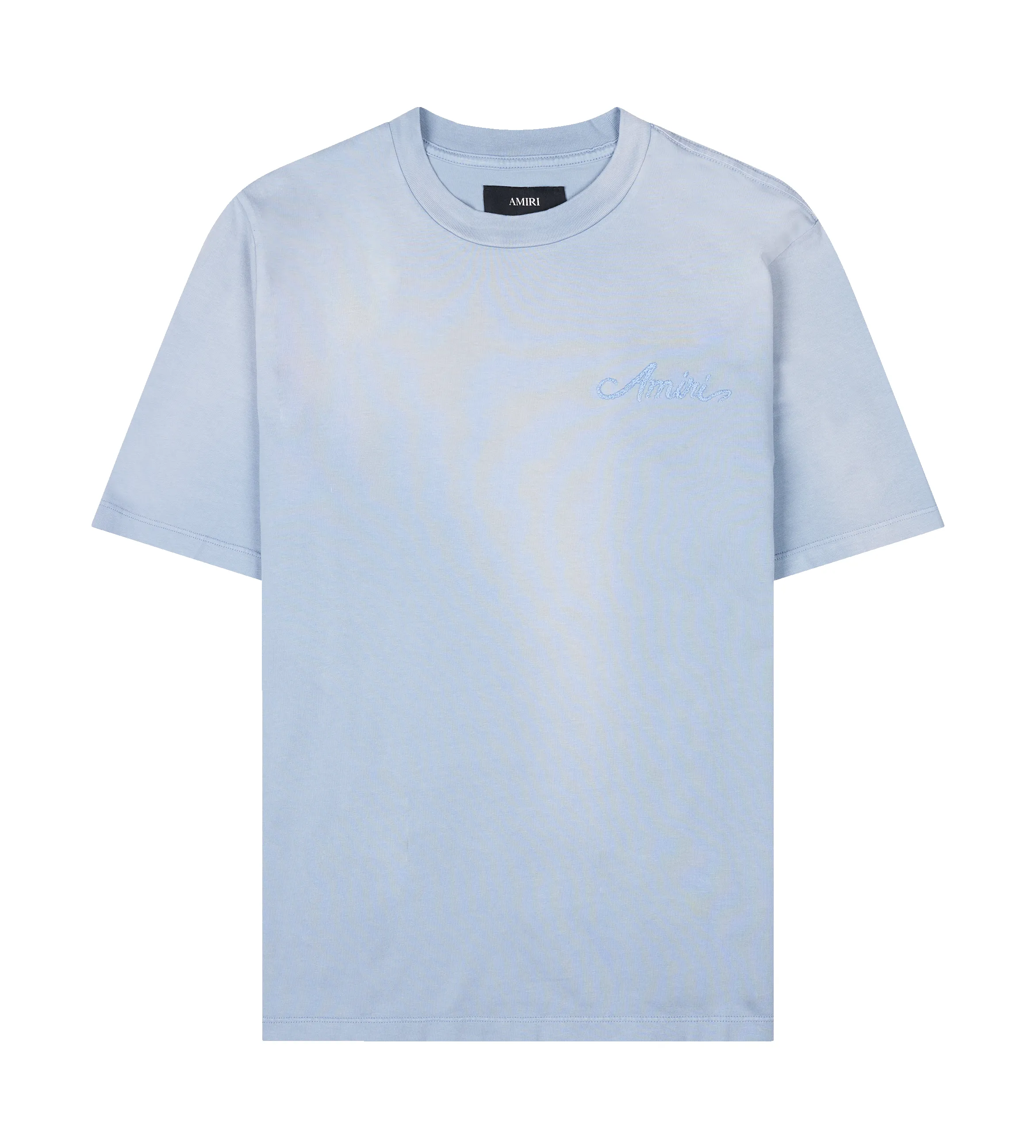 Amiri Bleach Bandana Patch T-shirt in Ashley Blue sold by FOUR Amsterdam