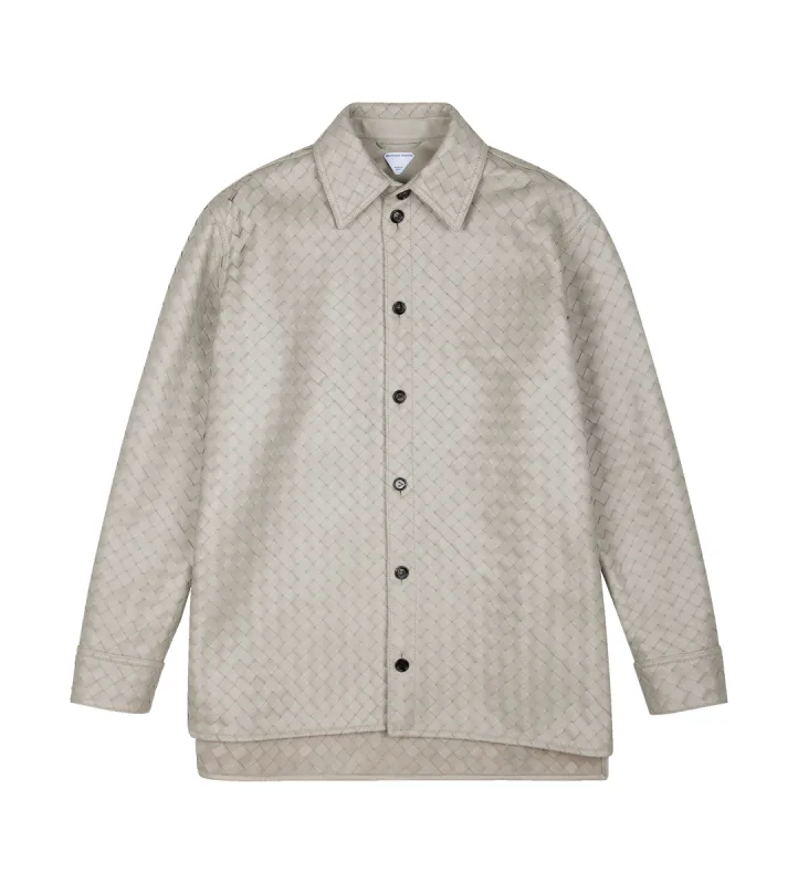 Intrecciato Relaxed Leather Shirt made by Bottega Veneta