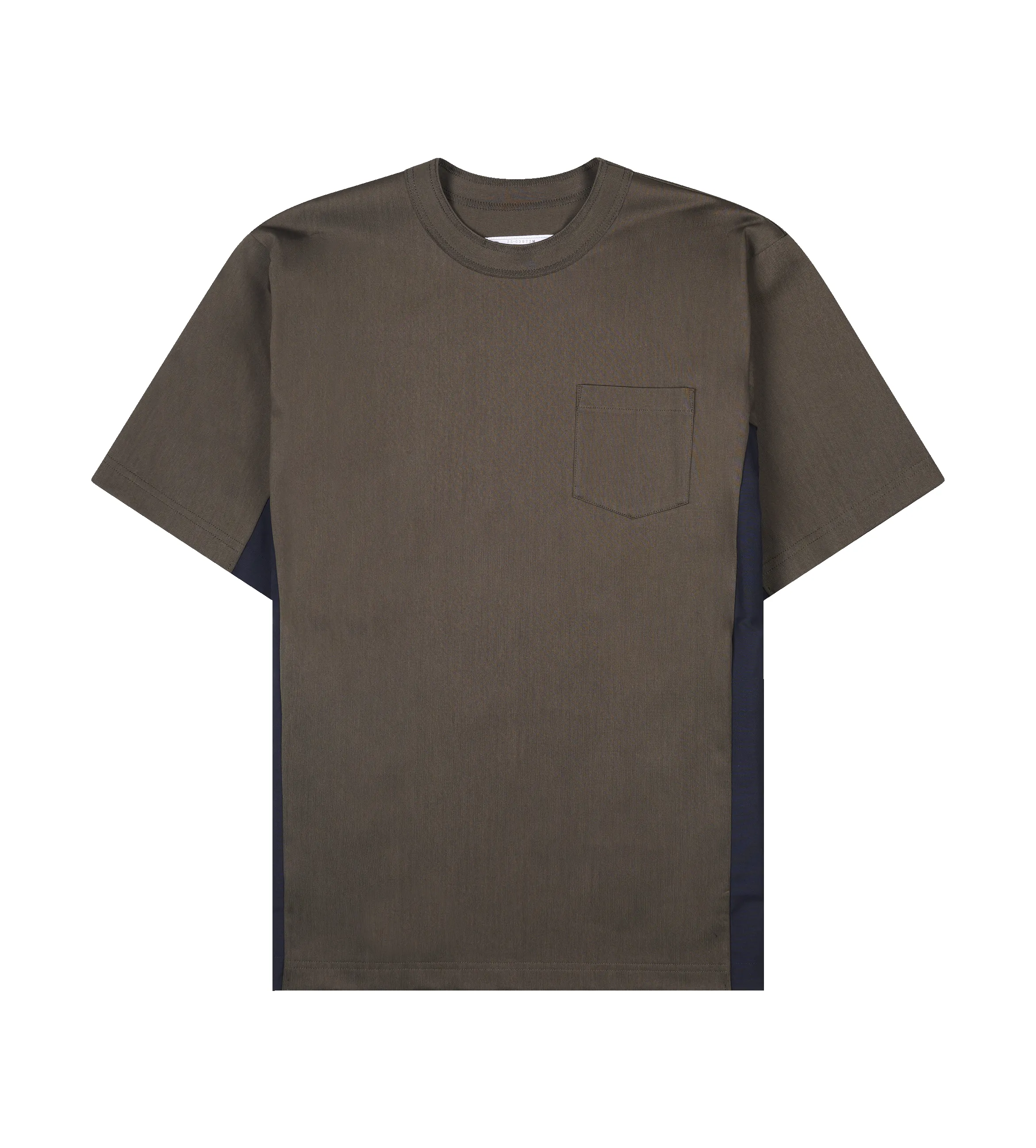 Sacai Suiting x Cotton Jersey T-Shirt in Khaki sold by FOUR Amsterdam