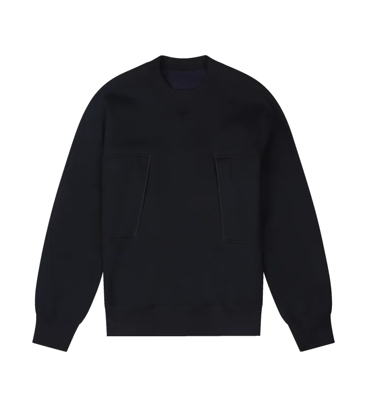 Sacai Sponge Sweat Pullover in Black sold by FOUR Amsterdam