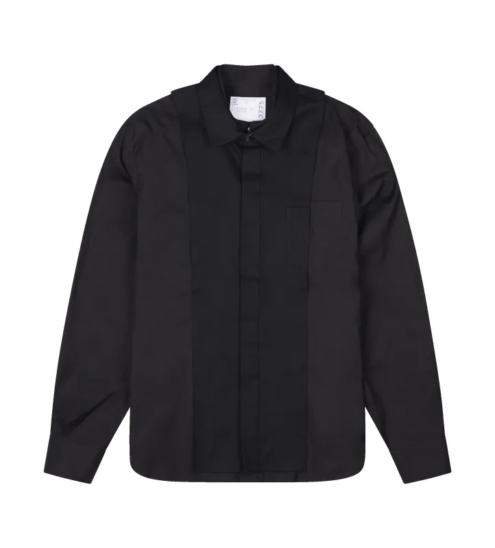 Sacai Poplin Shirt in Black sold by FOUR Amsterdam