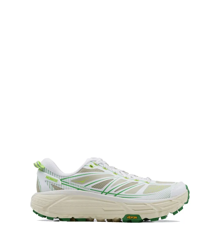Hoka Mafate Speed 2 Sneakers in White / Fresh Cut Grass sold by FOUR Amsterdam