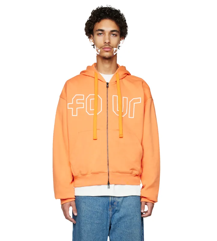 Outline Boxy Zip Up Hoodie Dusty Orange/ Cannoli sold by FOUR Amsterdam
