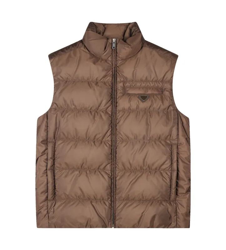 Prada Woven Re-Nylon Vest in Cacao Brown made by Prada