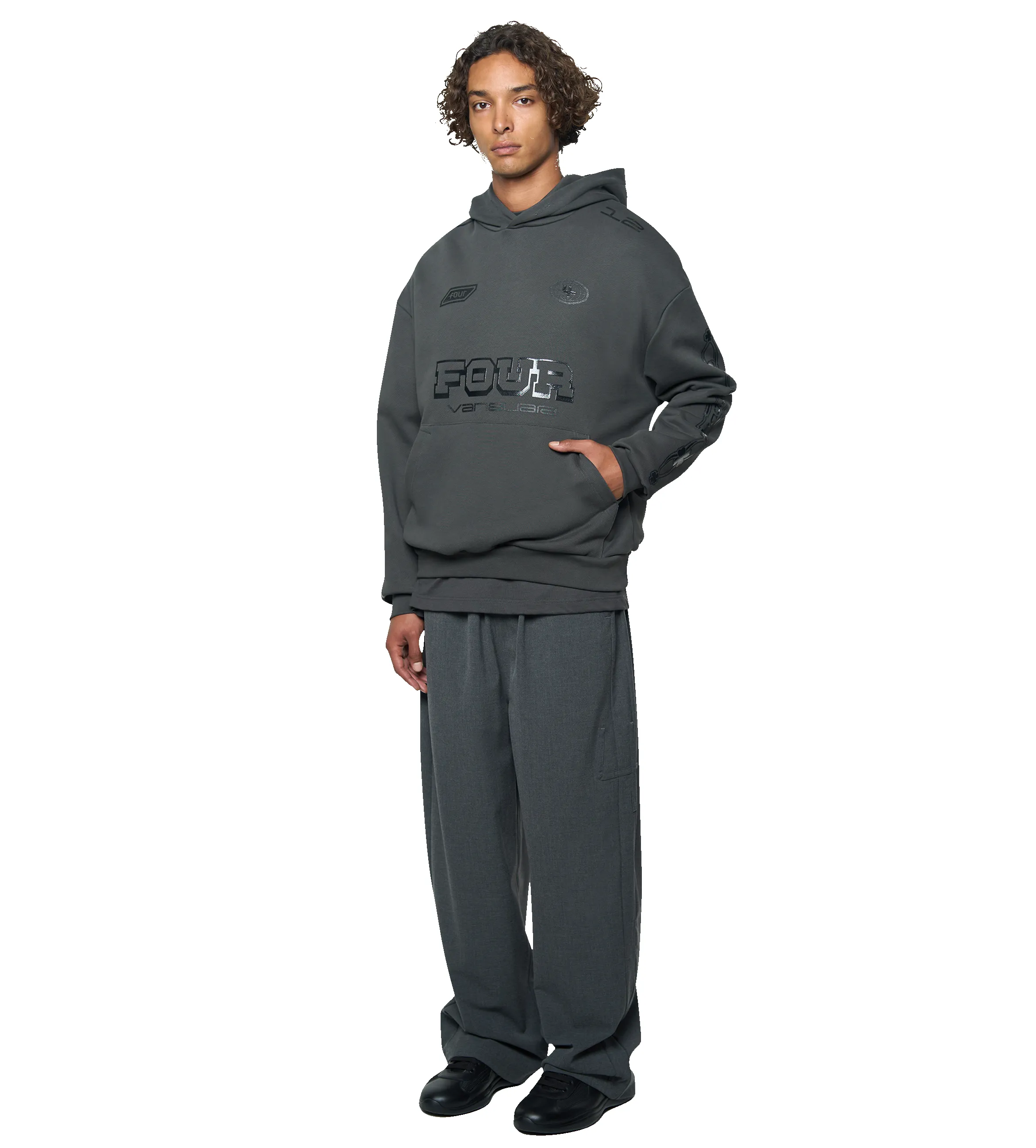 Race Comp Hoodie Raven sold by FOUR Amsterdam product image thumbnail 2