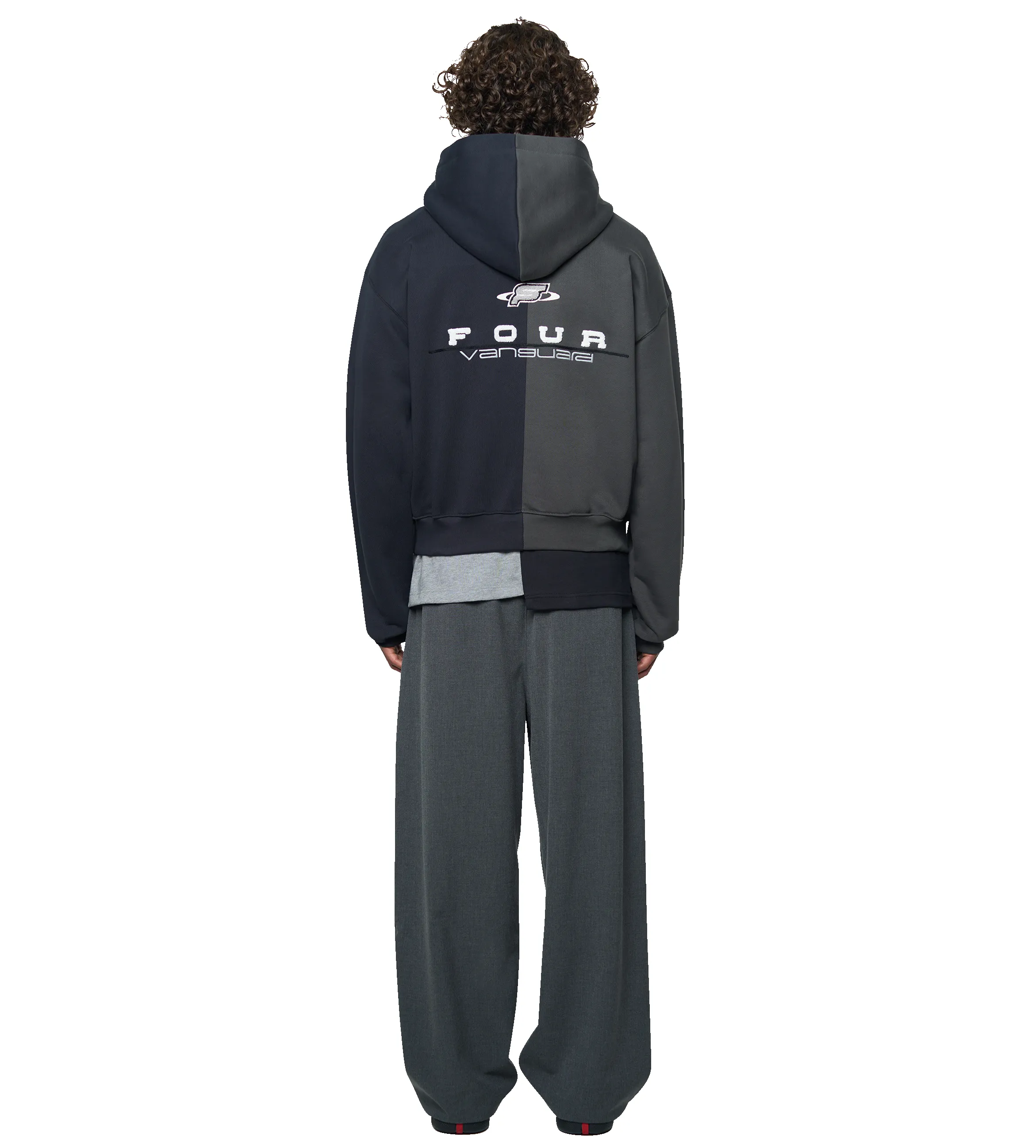 Split Zip Up Hoodie Black/ Raven sold by FOUR Amsterdam product image thumbnail 2