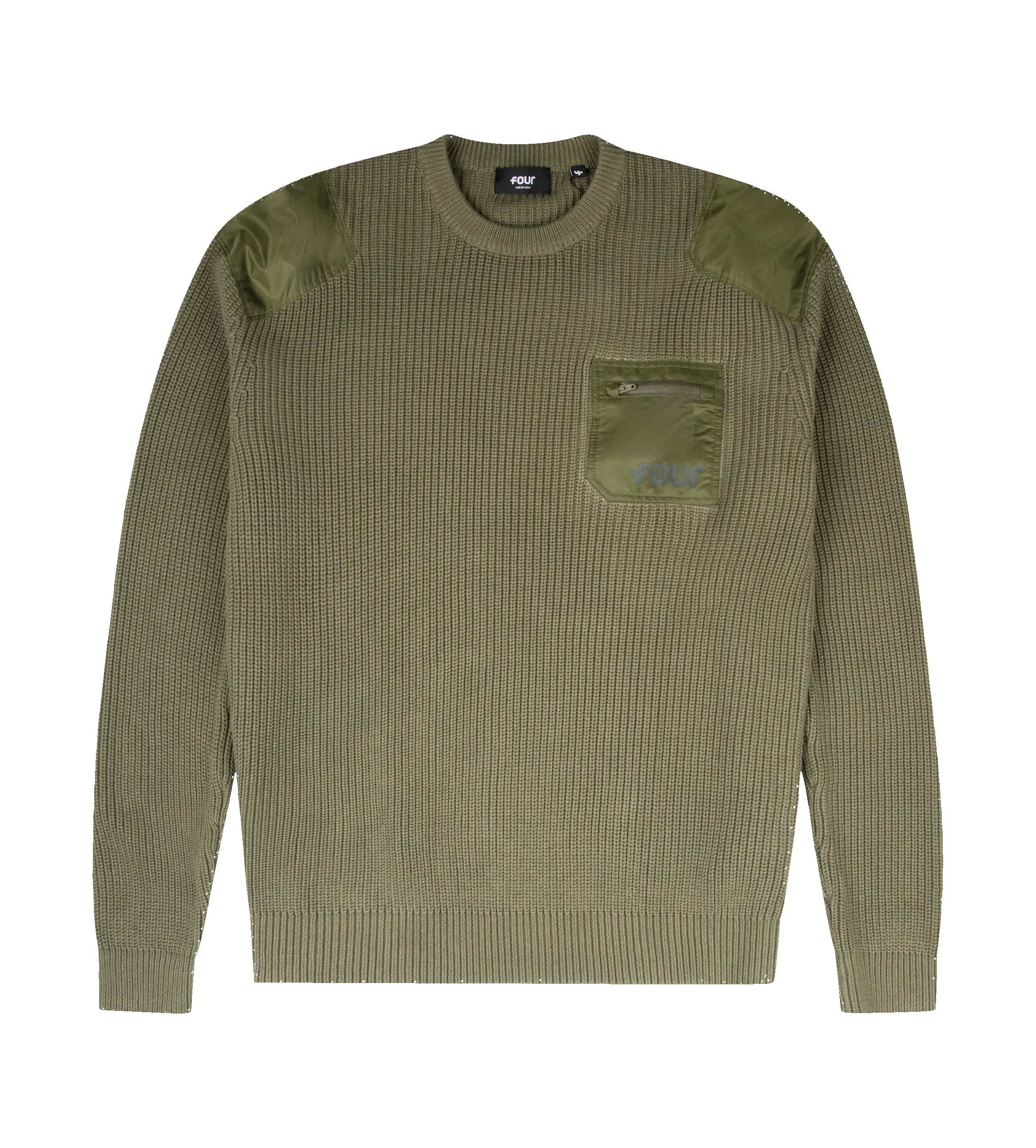Logo Knitted Crewneck Nylon Moss Green sold by FOUR Amsterdam product image thumbnail 4