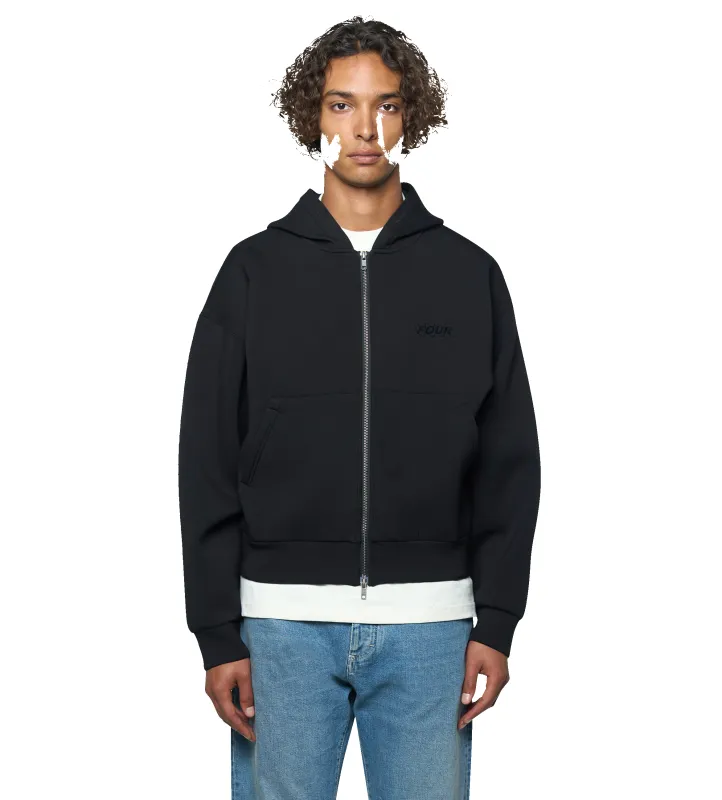 Circles Scuba Zip Up Hoodie Black sold by FOUR Amsterdam